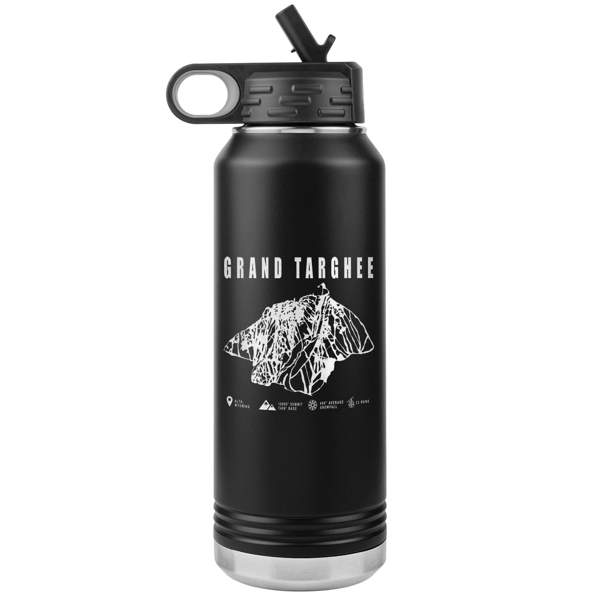 Grand Targhee Wyoming Ski Trail Map 32oz Water Bottle Tumbler