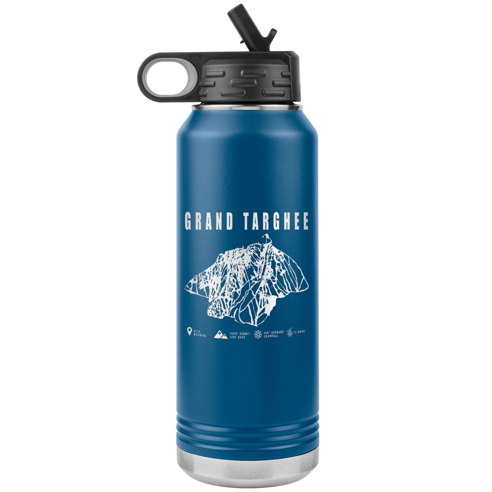 Grand Targhee Wyoming Ski Trail Map 32oz Water Bottle Tumbler