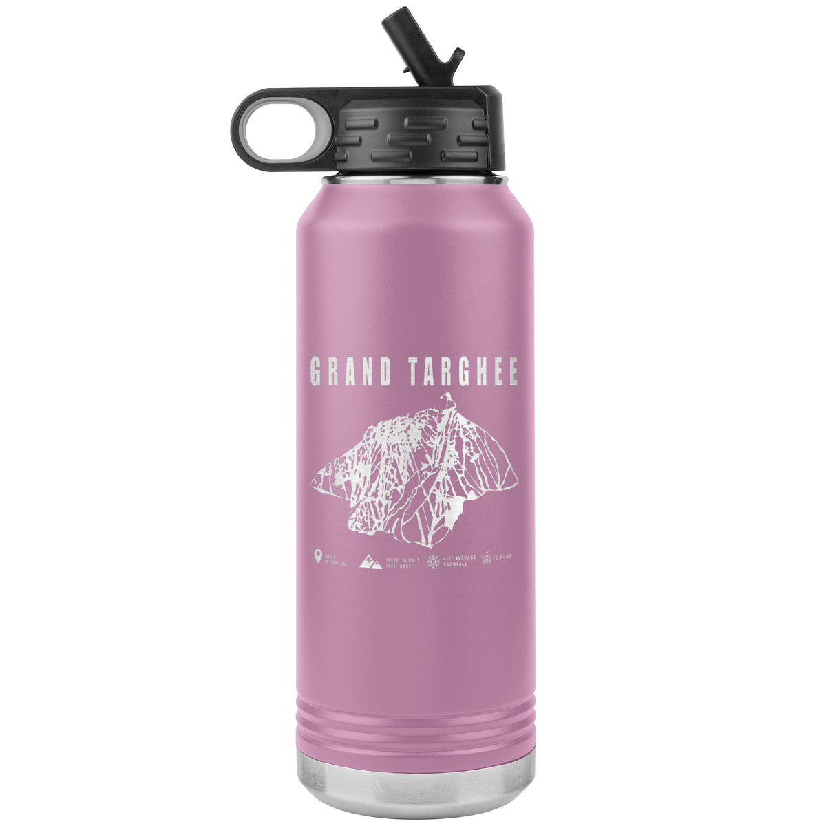 Grand Targhee Wyoming Ski Trail Map 32oz Water Bottle Tumbler