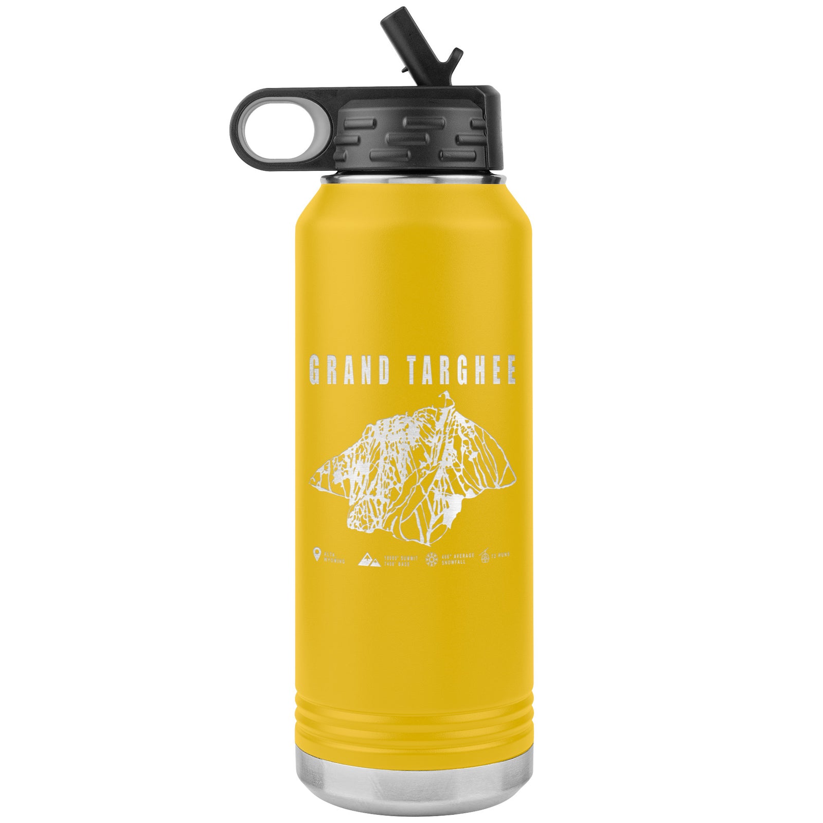 Grand Targhee Wyoming Ski Trail Map 32oz Water Bottle Tumbler