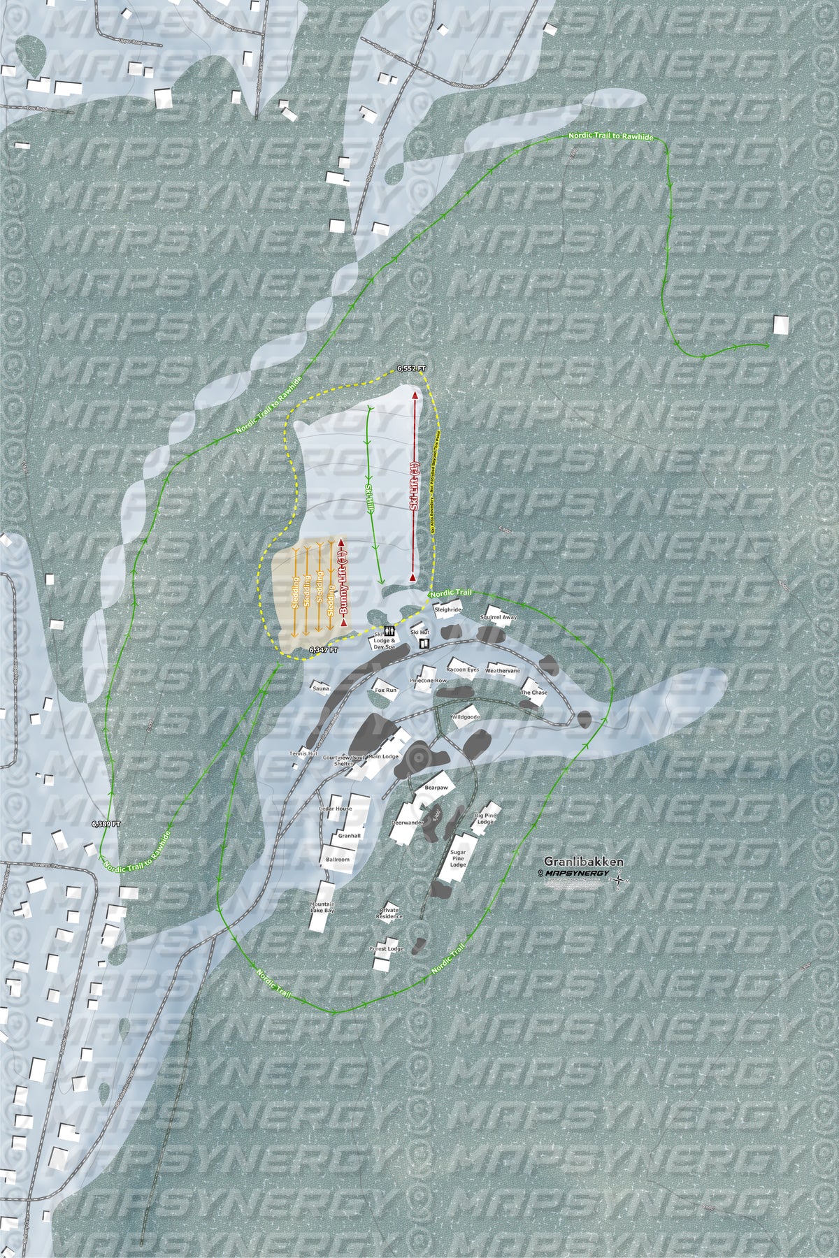 Granlibakken trail map