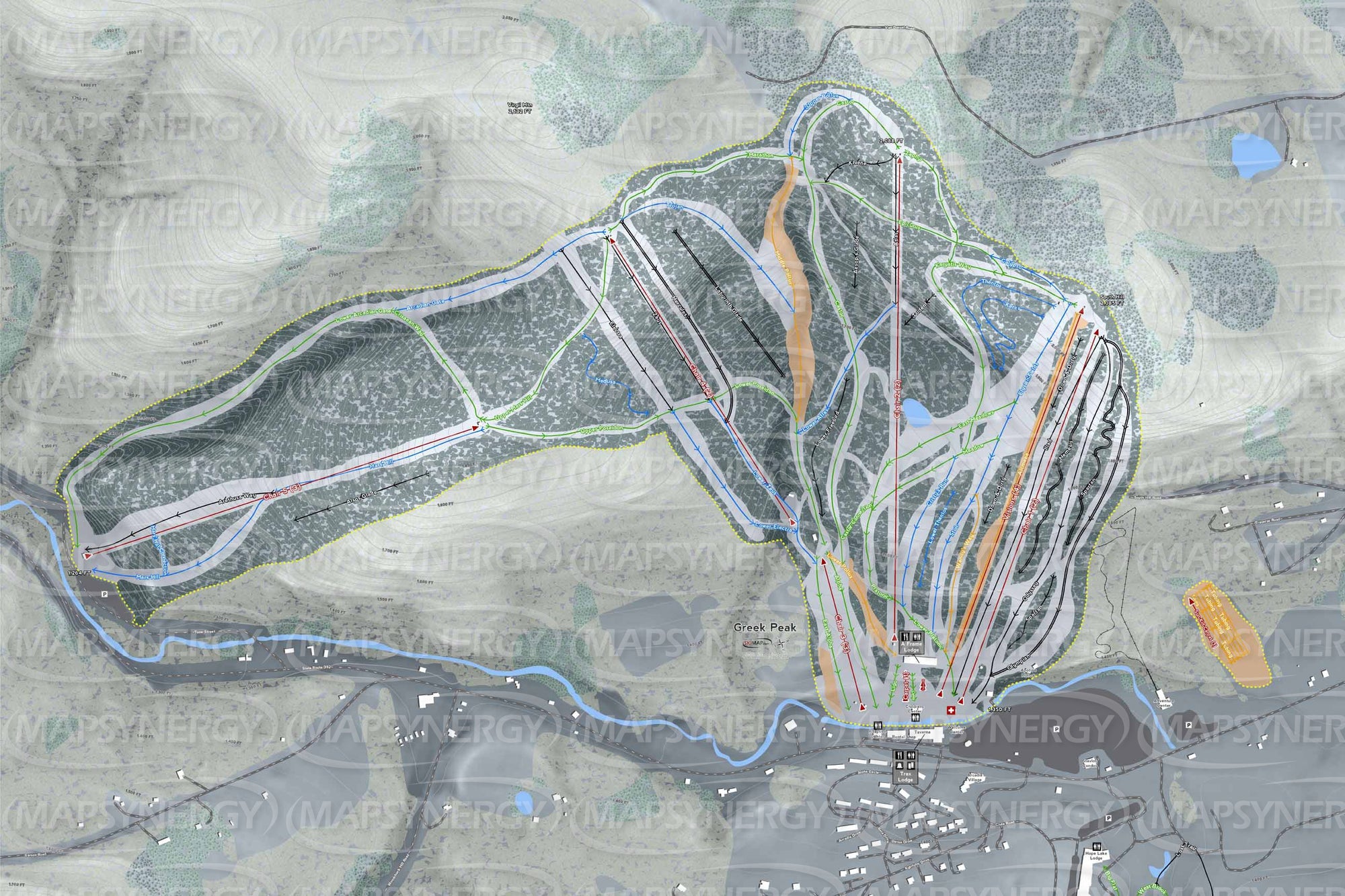 Greek Peak trail map