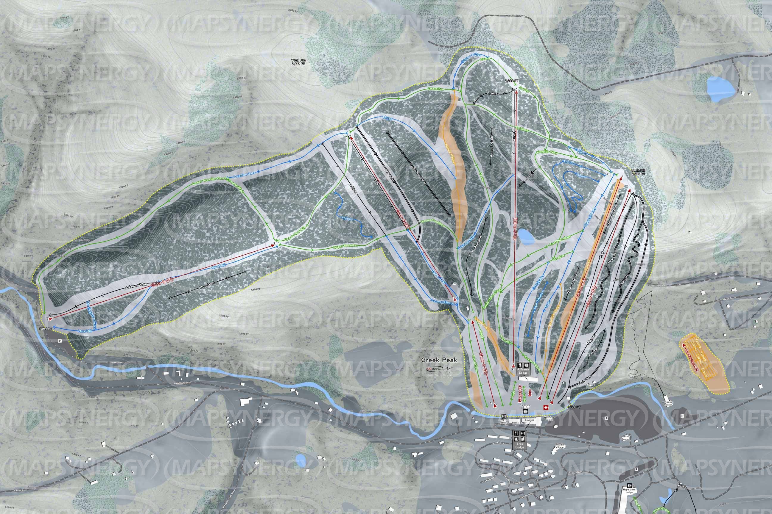 Greek Peak trail map