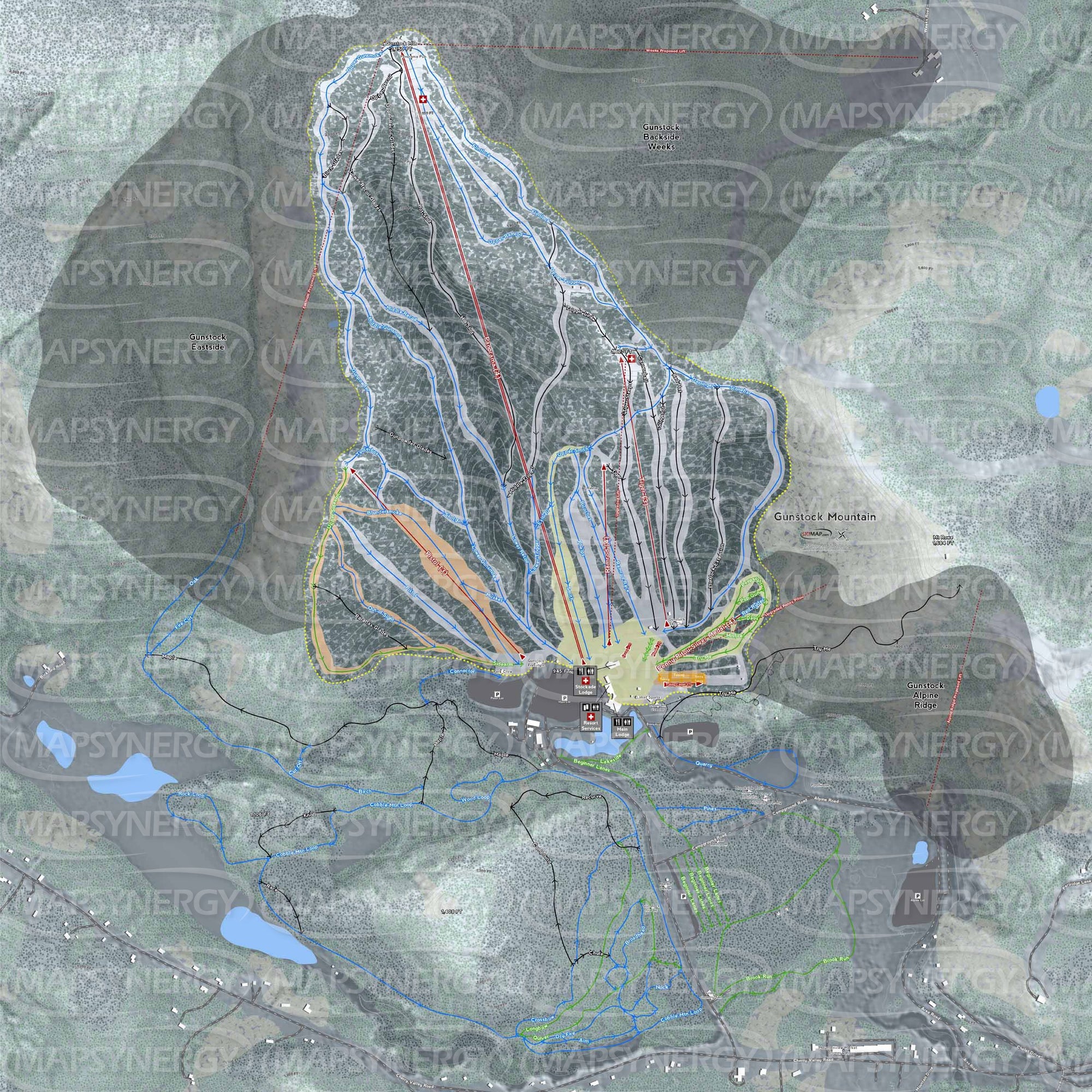 gunstock mountain trail map