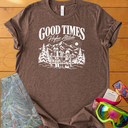 Good Times Higher Altitude Vintage Ski Graphic T-Shirt