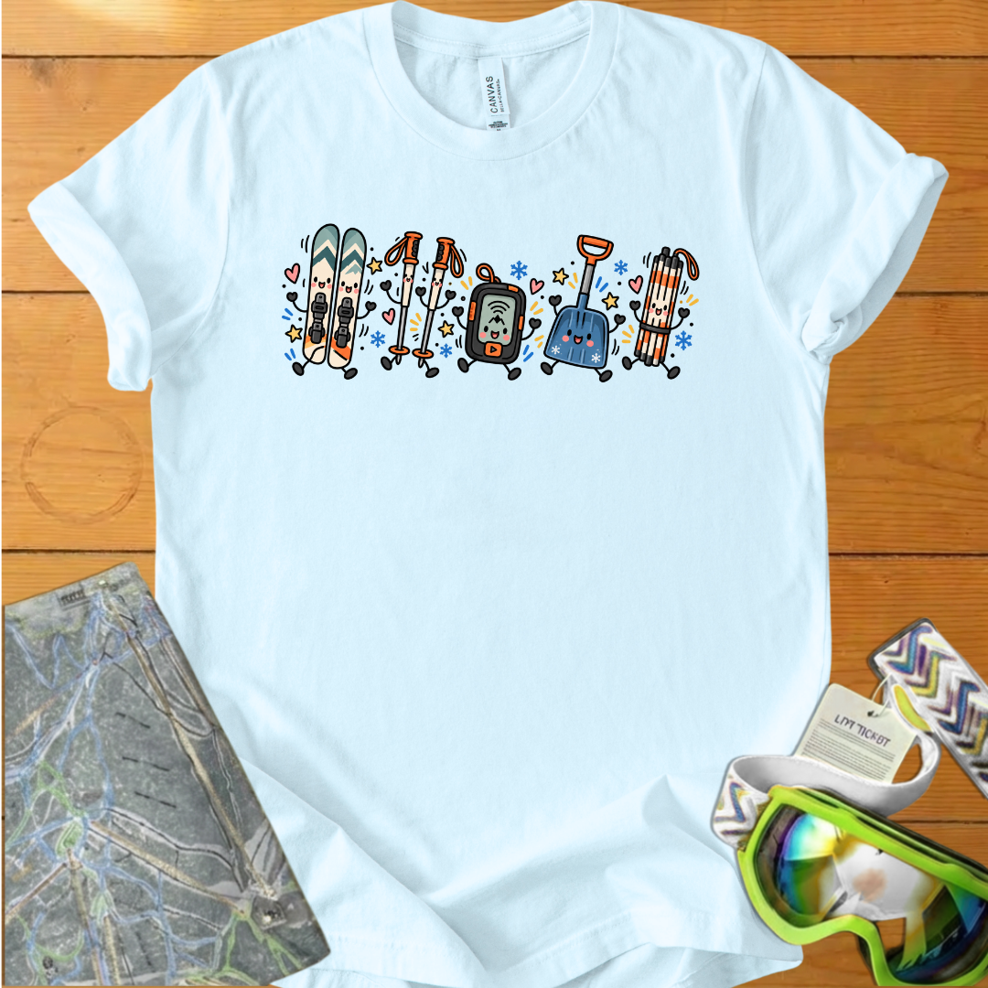 Backcountry Skiing Graphic T-Shirt – Cute Ski Gear Adventure