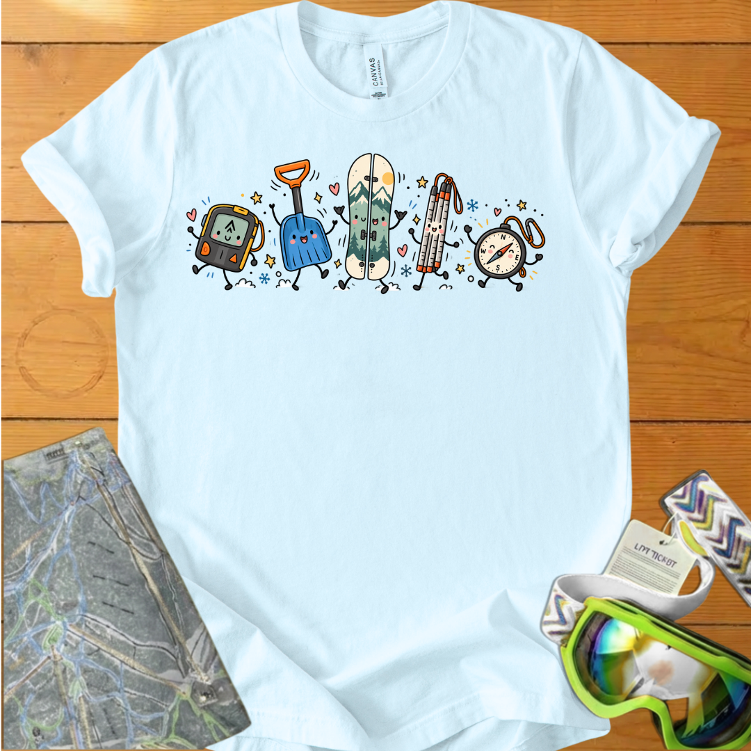 Backcountry Snowboarding Graphic T-Shirt – Cute Snowboard Gear Adventure