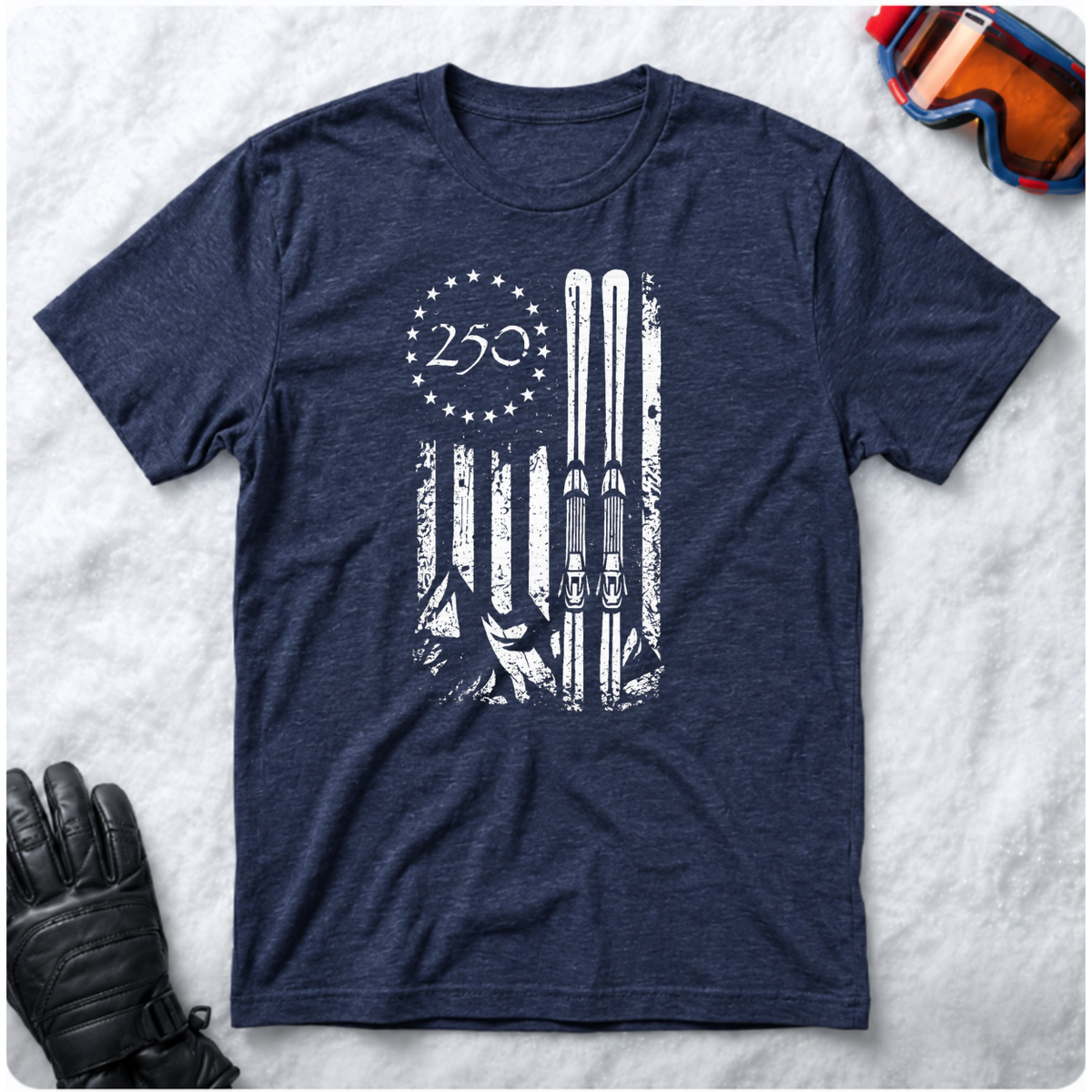 USA 250 Ski Flag – T-Shirt