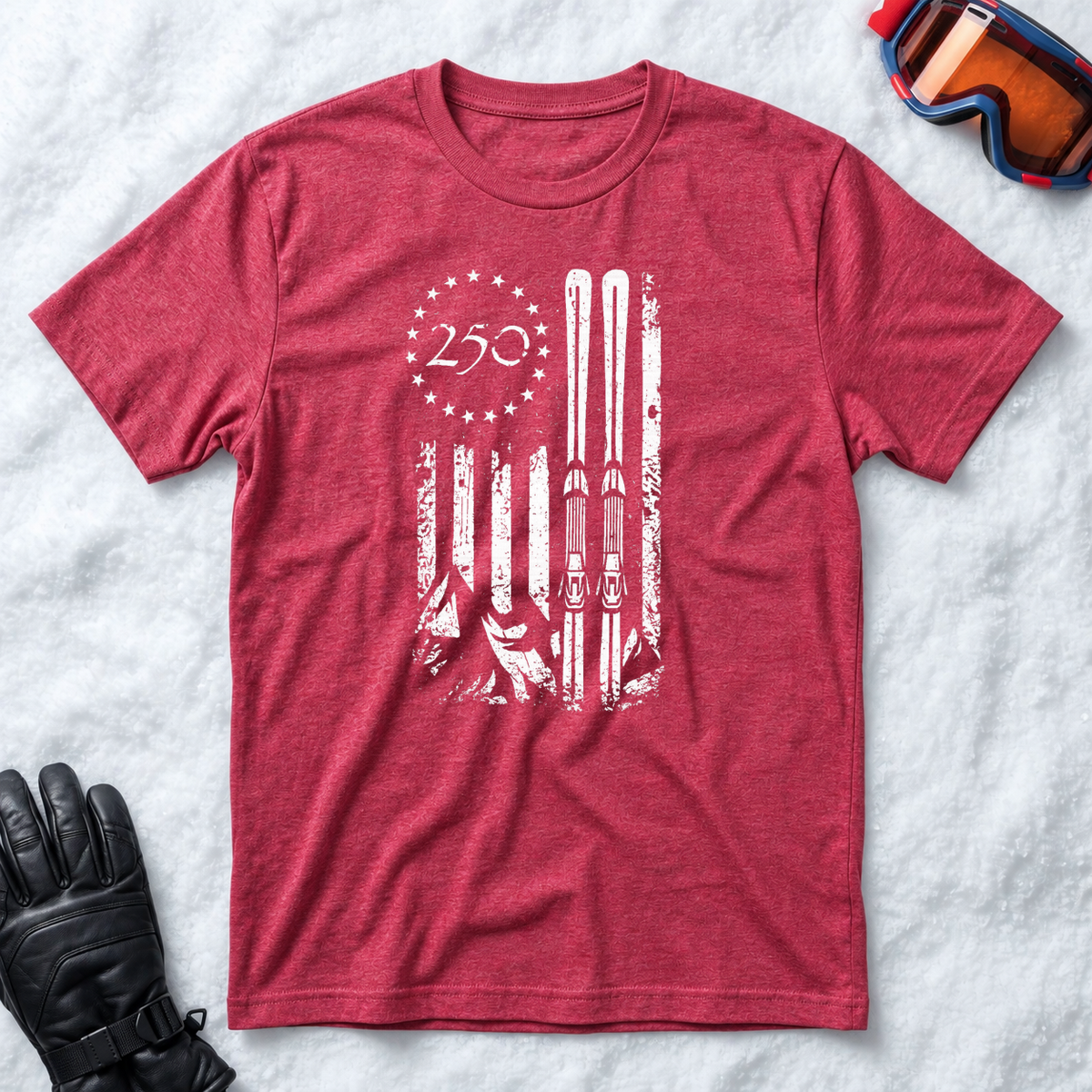 USA 250 Ski Flag – T-Shirt
