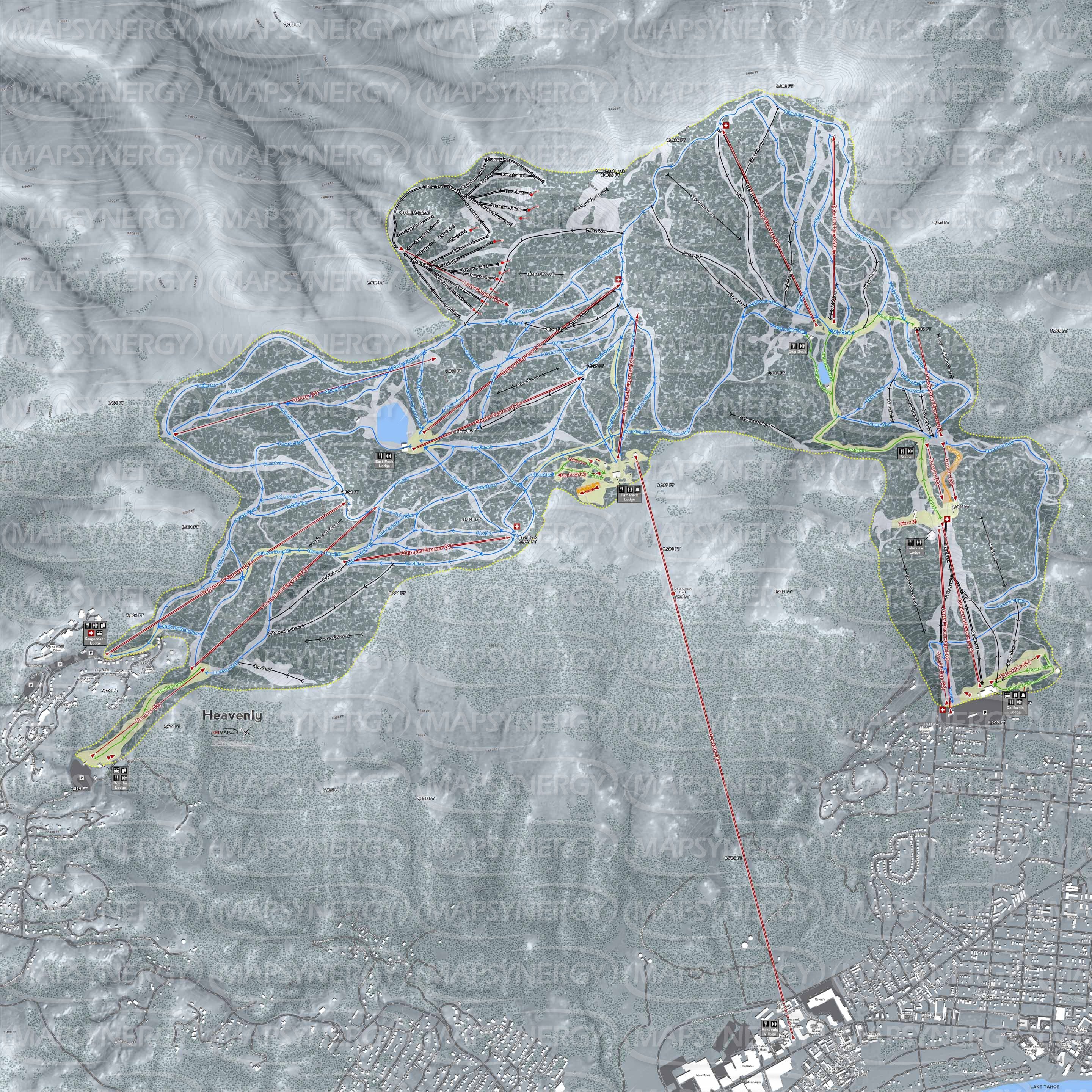 Heavenly trail map
