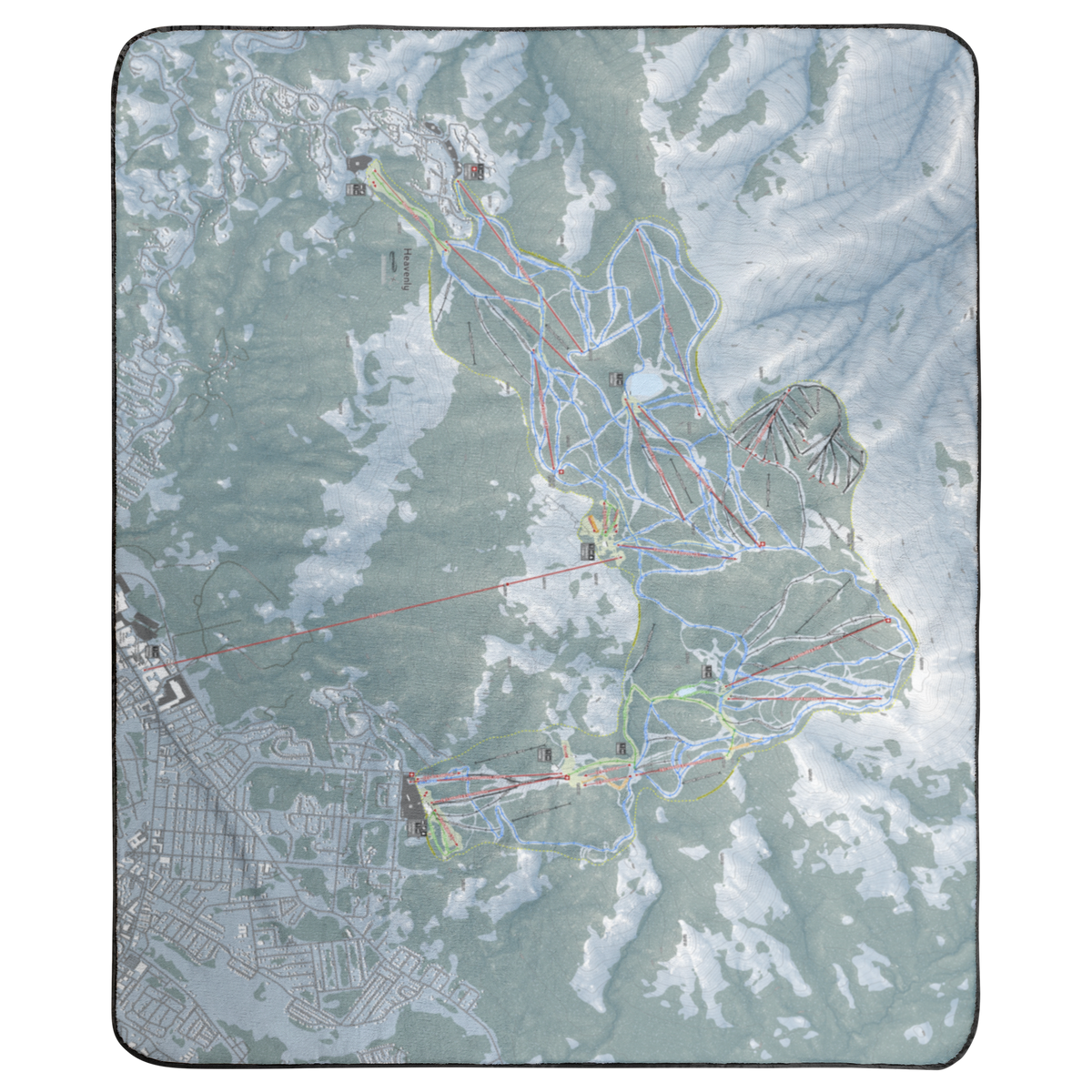 Heavenly, Nevada Ski Resort Map Concert Blanket