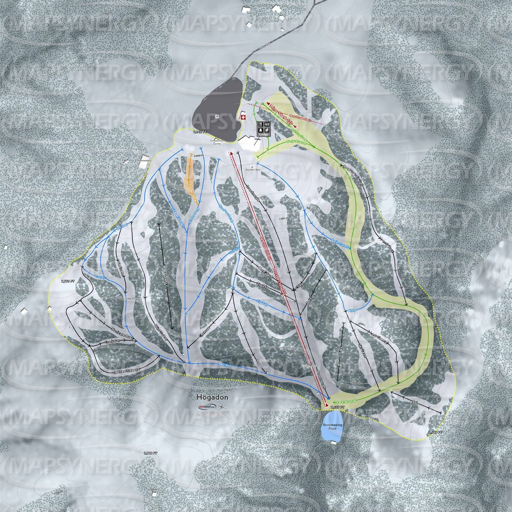 Hogadon trail map
