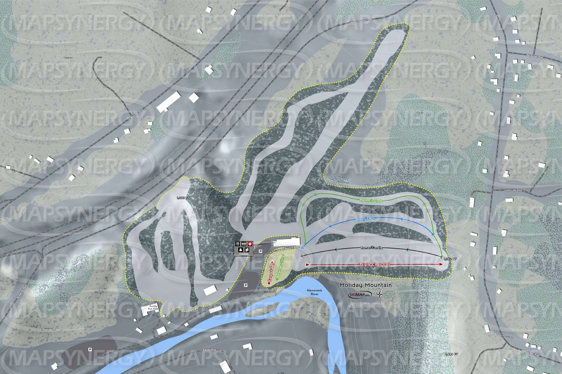 Holiday Mountain trail map