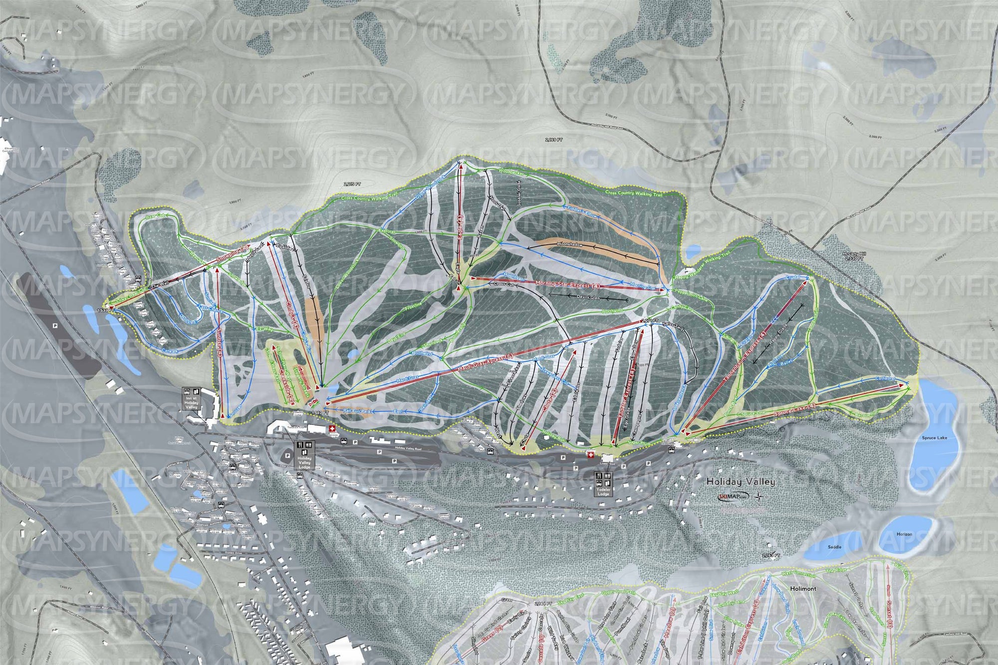 Holiday Valley trail map