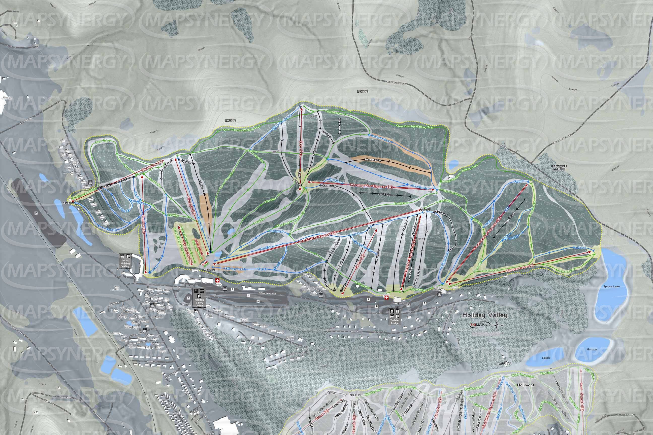 Holiday Valley trail map