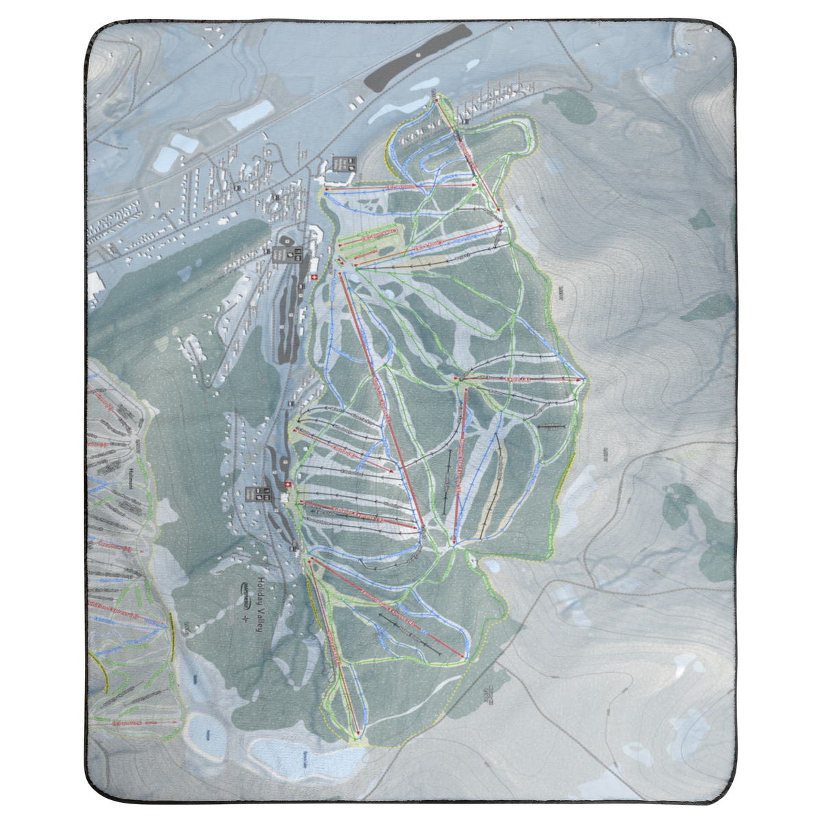 Holiday Valley, New York Ski Resort Map Concert Blanket