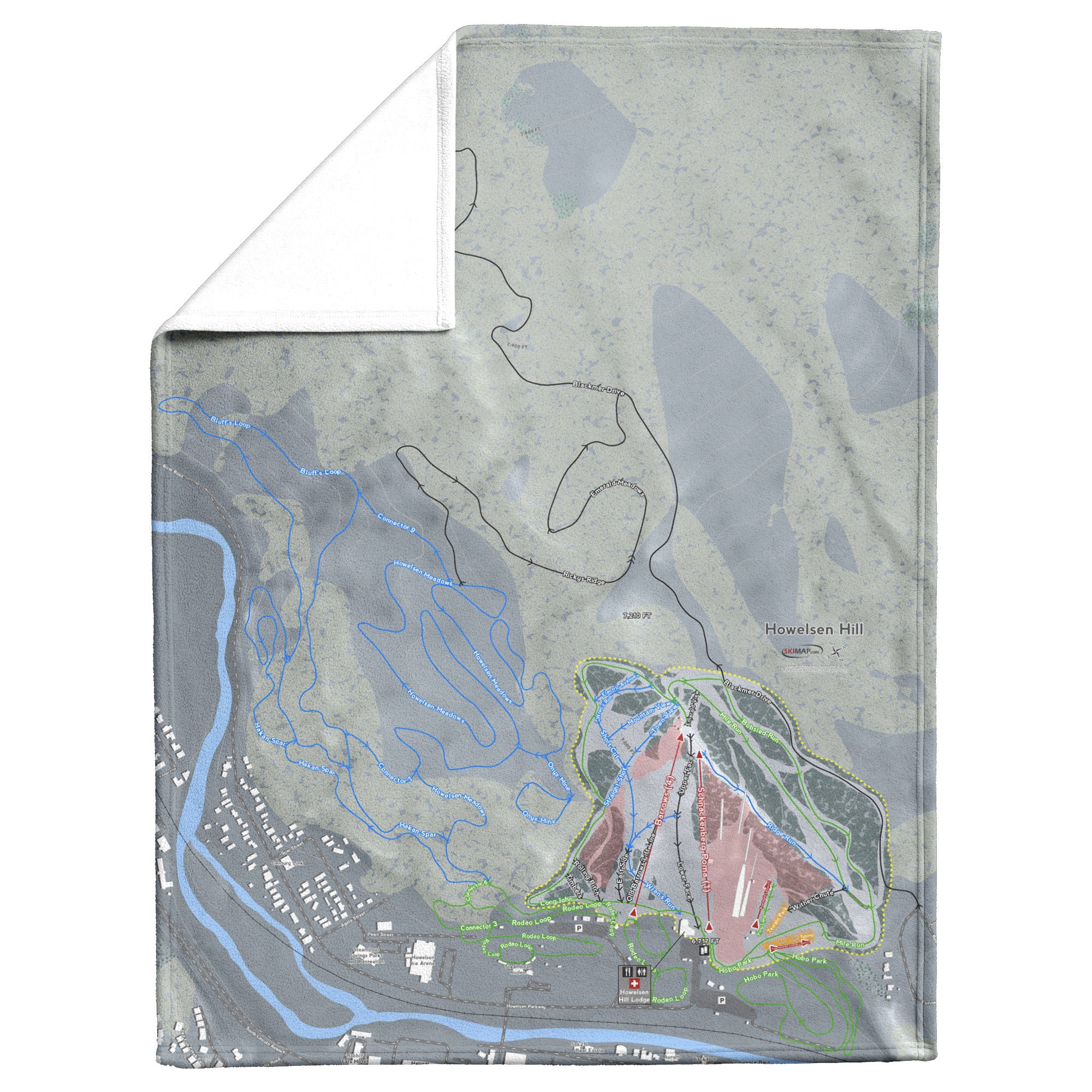Howelsen Hill, Colorado Ski Resort Map Blanket