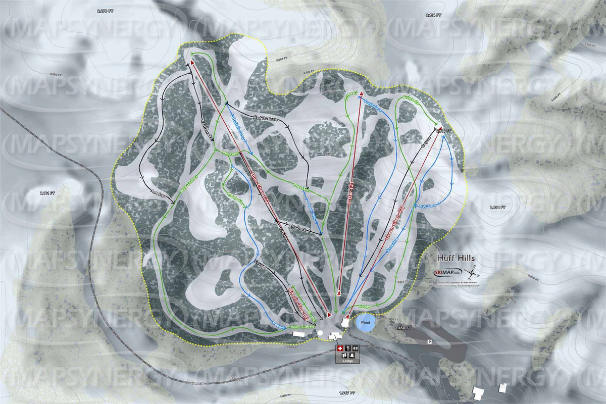 Huff Hills trail map