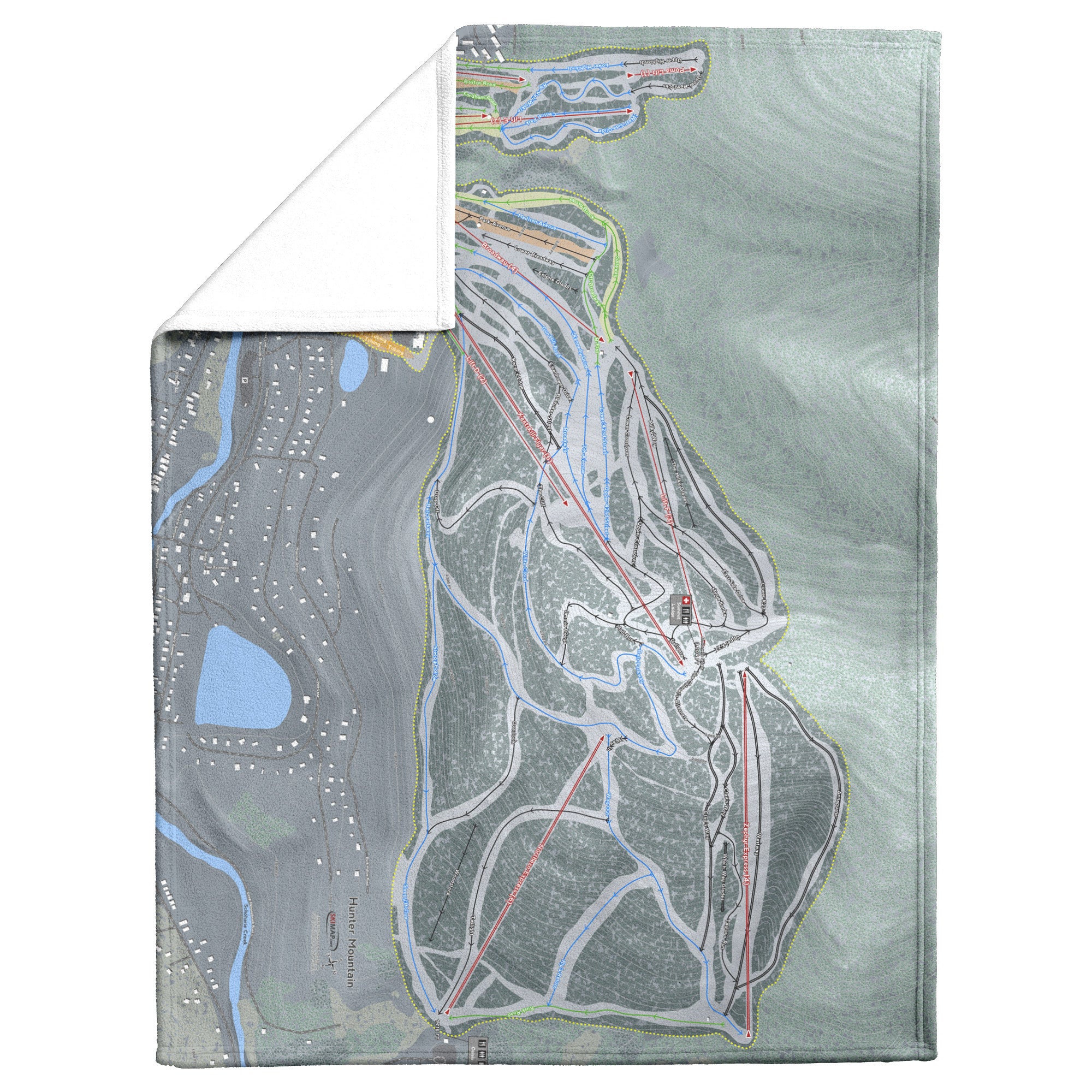 Hunter Mountain, New York Ski Resort Map Blanket