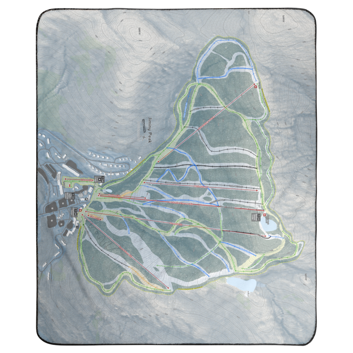 Jiminy Peak, Massachusetts Ski Resort Map Concert Blanket