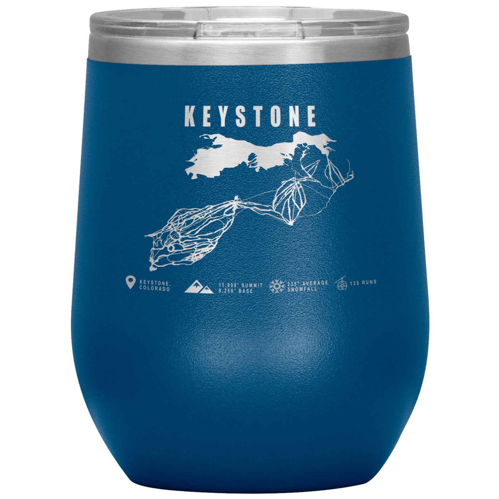 Keystone Colorado Ski Trail Map Wine 12oz Tumbler