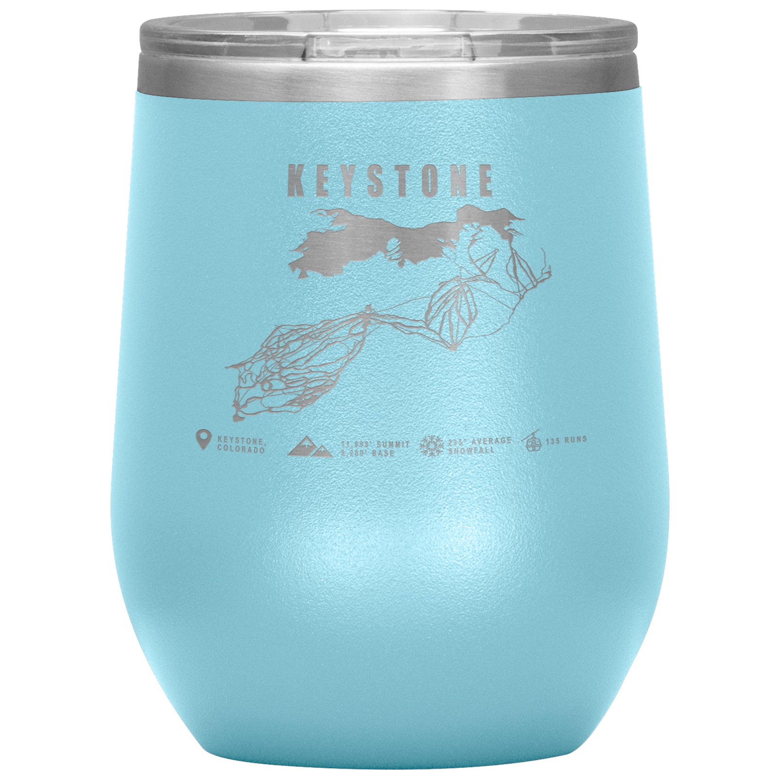 Keystone Colorado Ski Trail Map Wine 12oz Tumbler