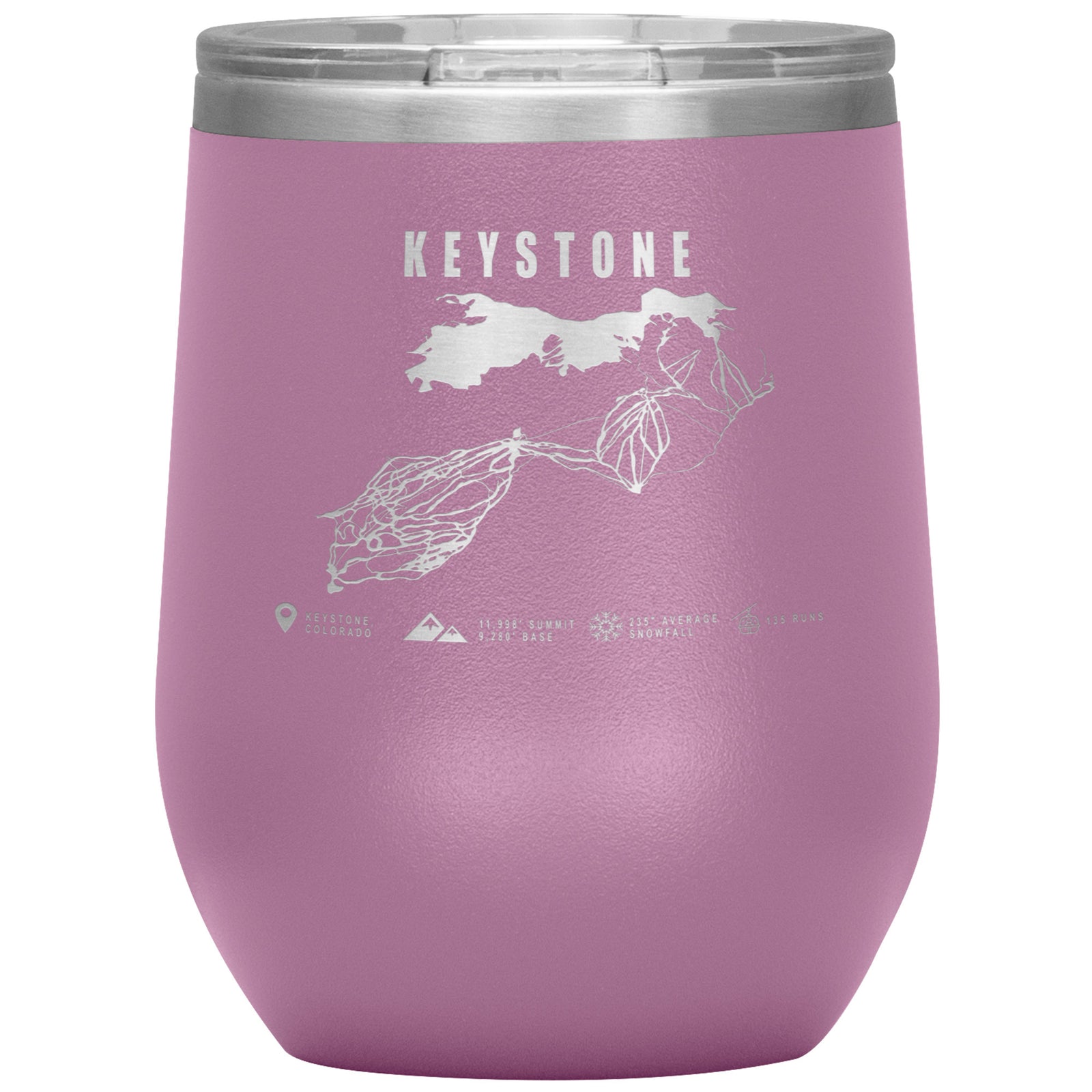 Keystone Colorado Ski Trail Map Wine 12oz Tumbler