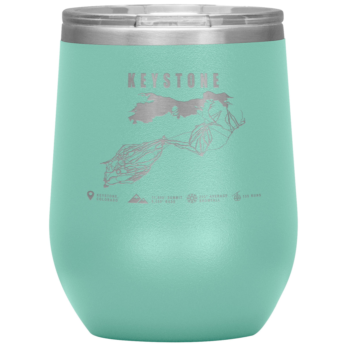 Keystone Colorado Ski Trail Map Wine 12oz Tumbler