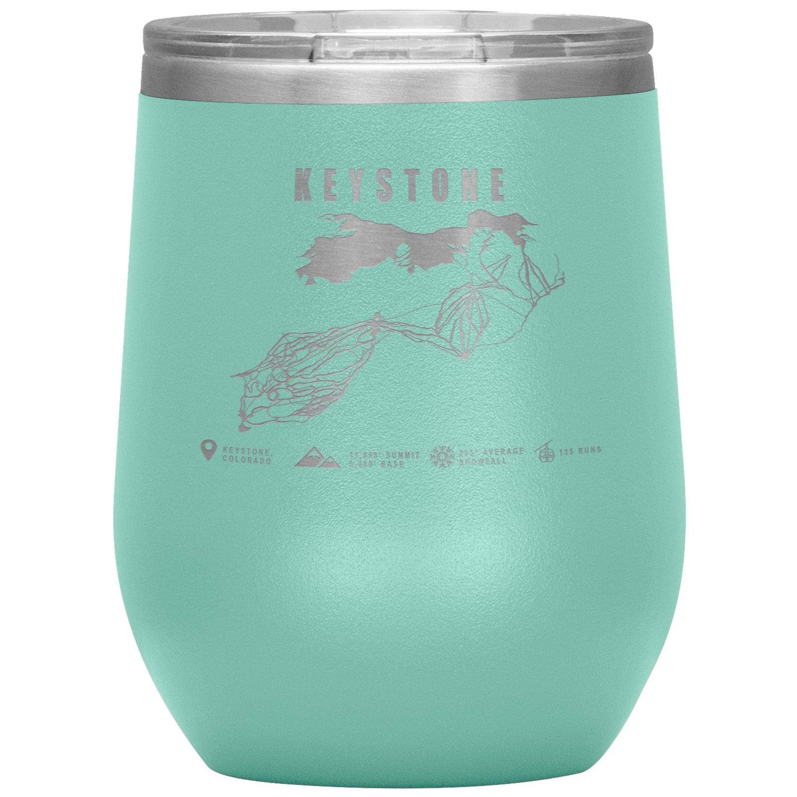 Keystone Colorado Ski Trail Map Wine 12oz Tumbler