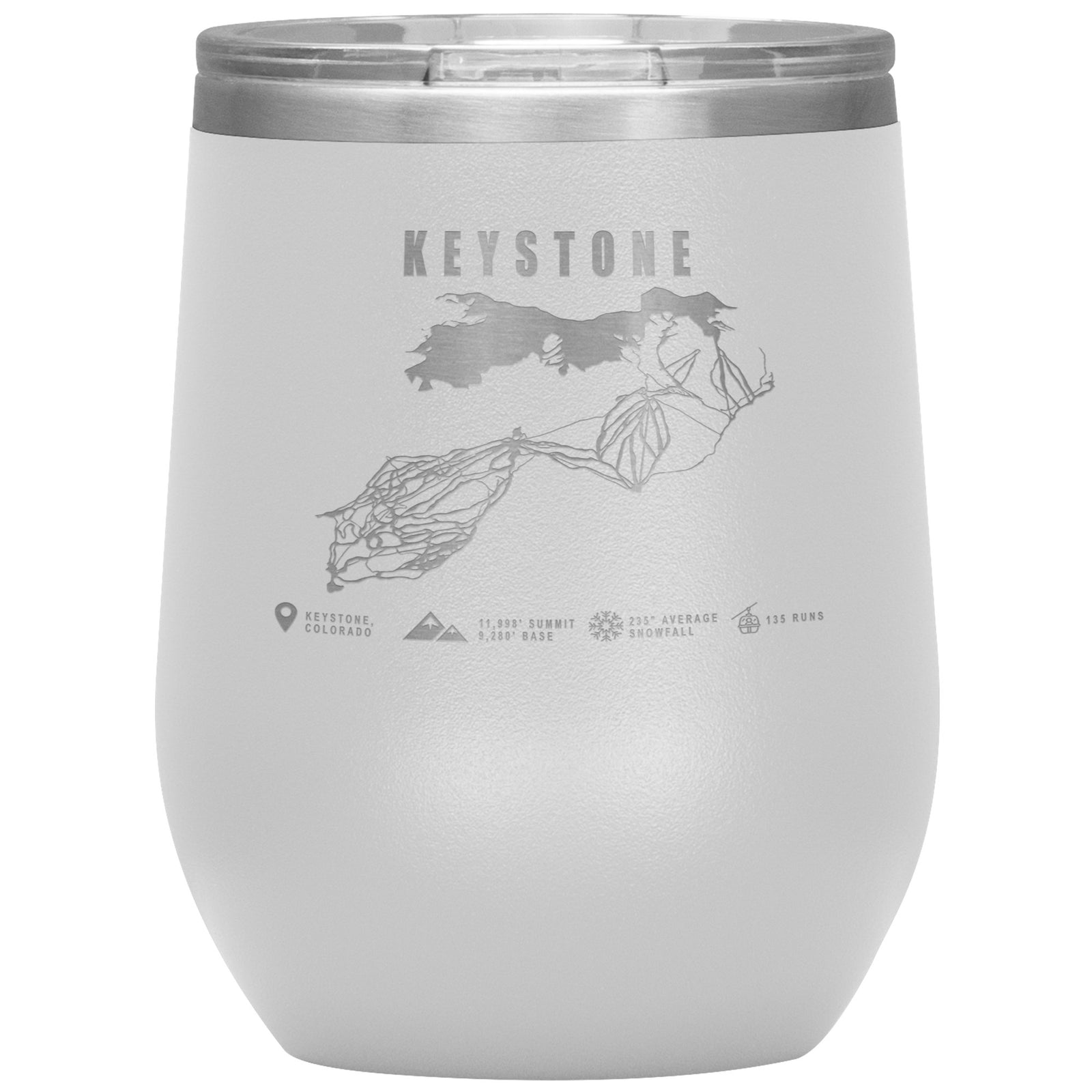Keystone Colorado Ski Trail Map Wine 12oz Tumbler