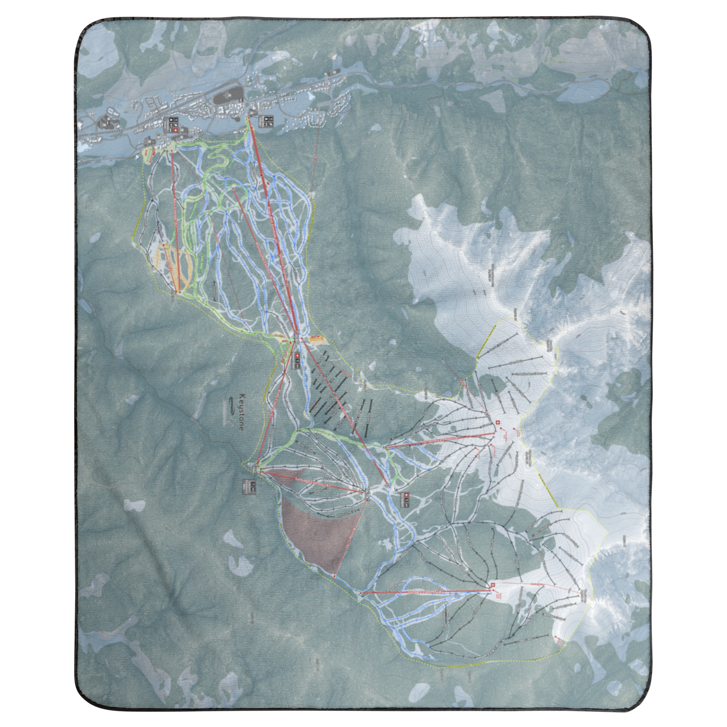 Keystone, Colorado Ski Resort Map Concert Blanket