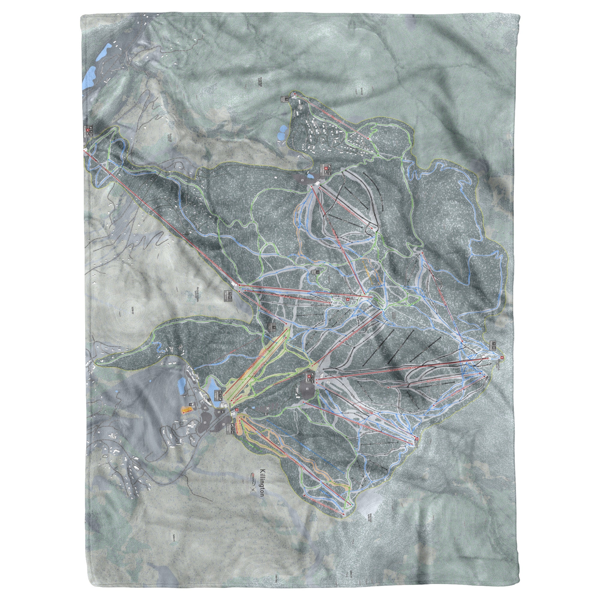 Killington, Vermont Ski Resort Map Blanket