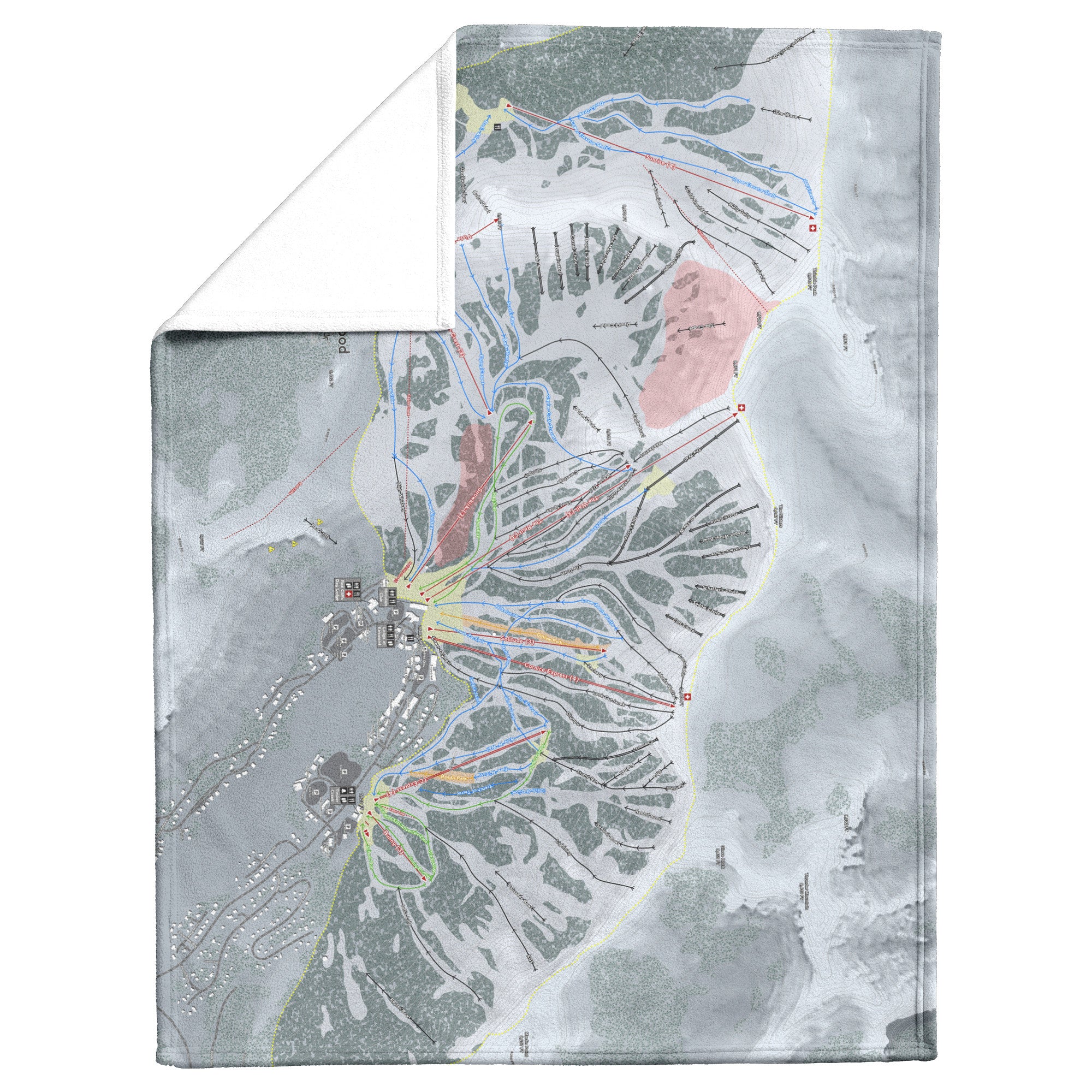 Kirkwood, California Ski Resort Map Blanket