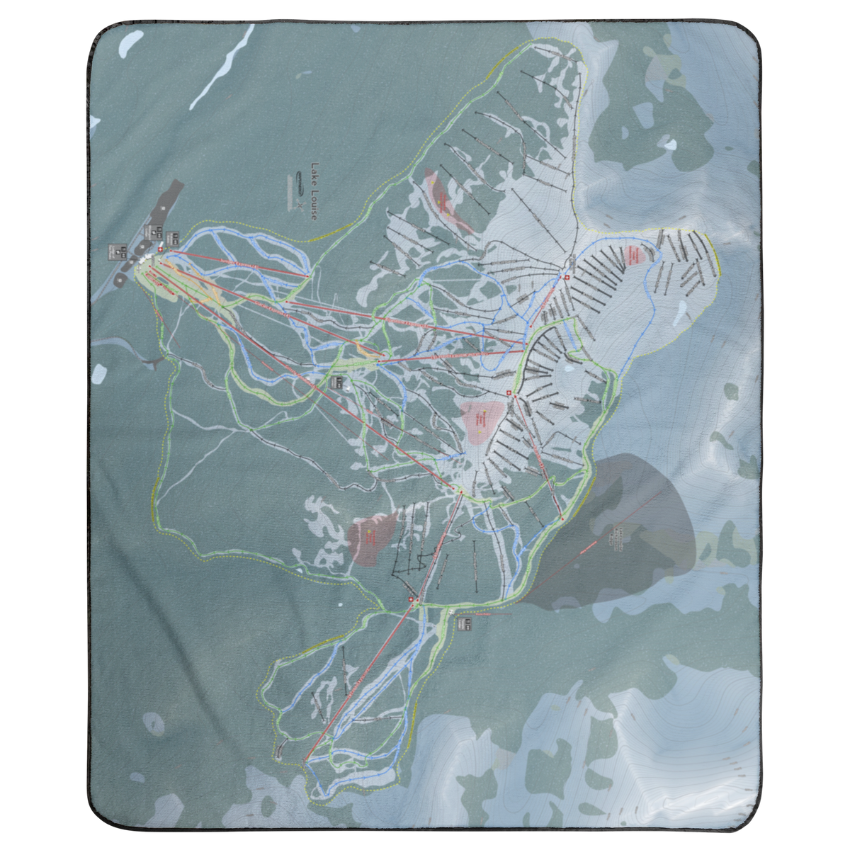 Lake Loiuse, Alberta Ski Resort Map Concert Blanket
