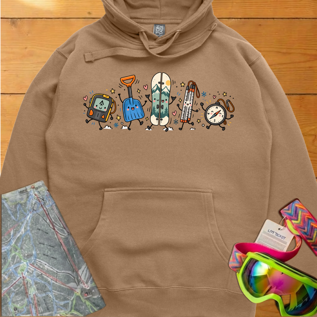 Backcountry Snowboarding Graphic Hoodie – Cute Snowboard Gear Adventure
