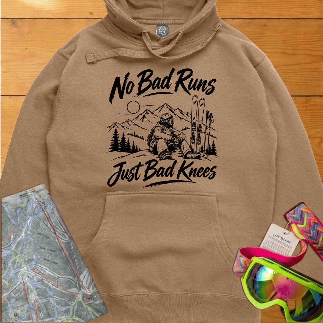 No Bad Runs Just Bad Knees Ski Hoodie