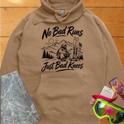 No Bad Runs Just Bad Knees Ski Hoodie