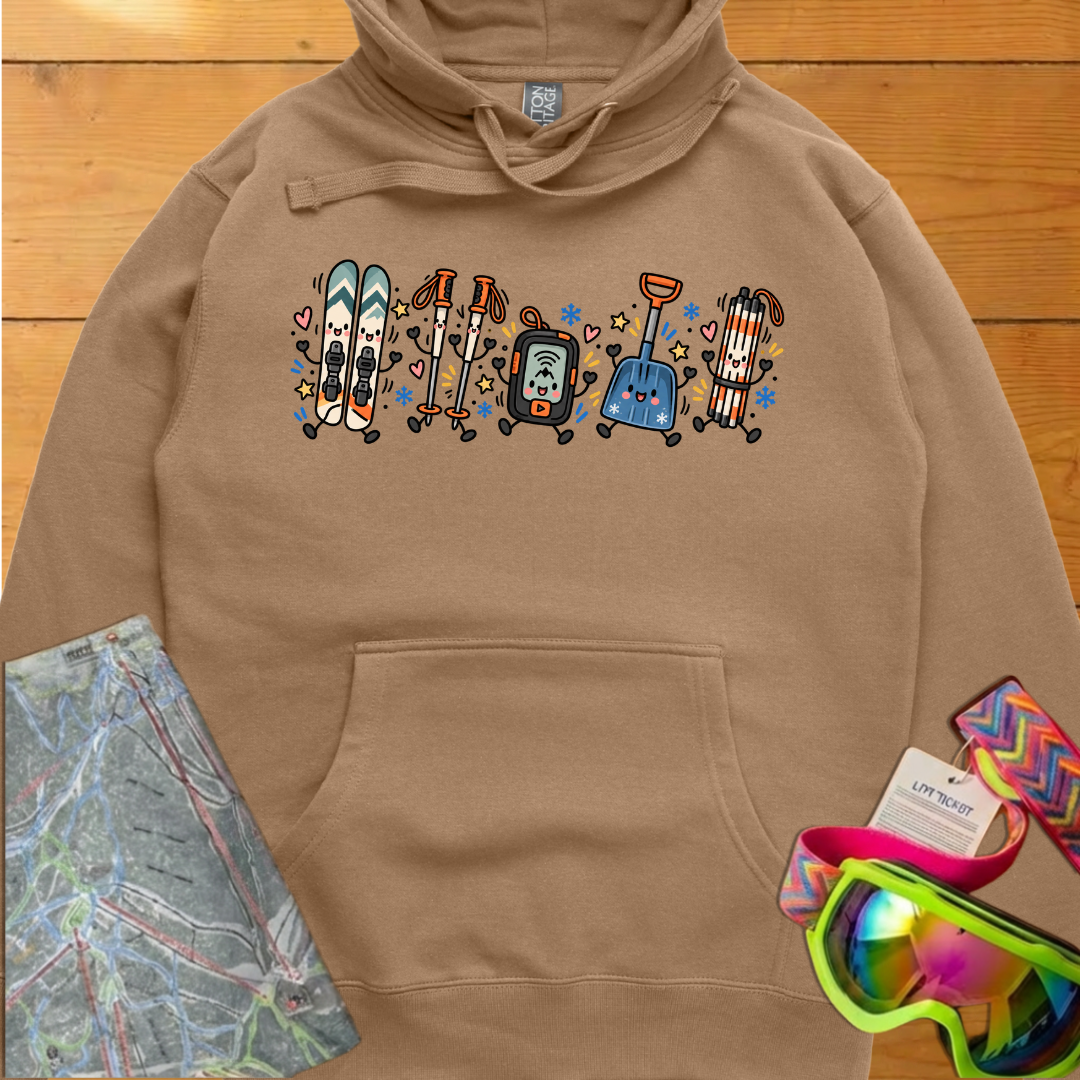 Backcountry Skiing Graphic Hoodie – Cute Ski Gear Adventure