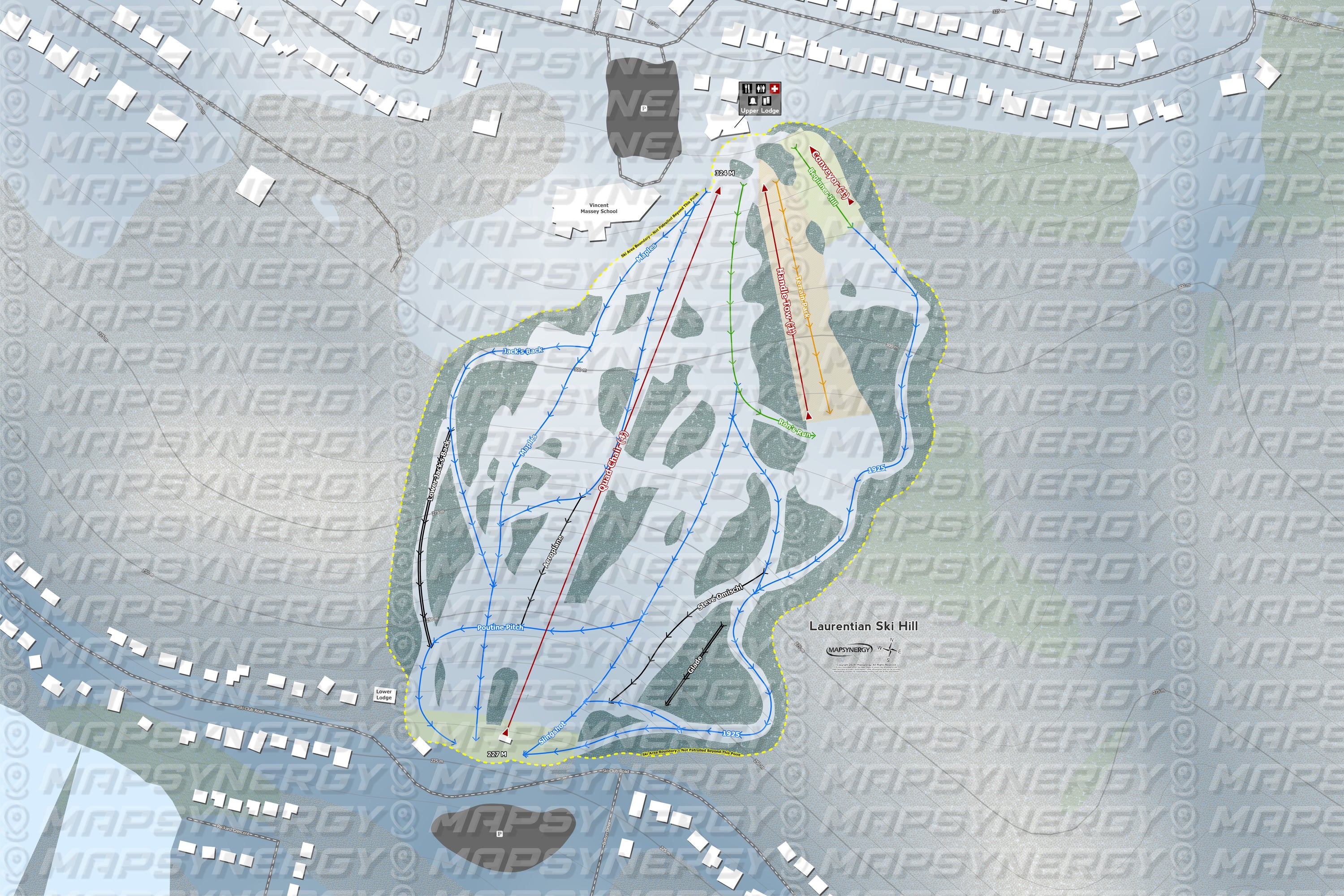 Laurentian Ski Hill trail map