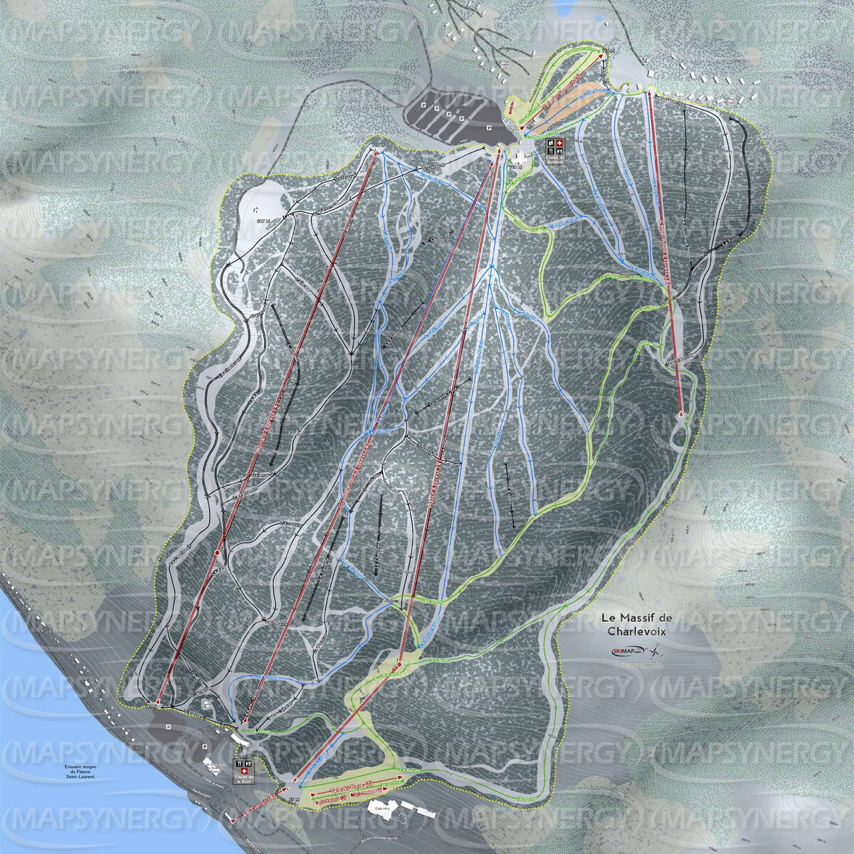Le Massif de Charlevoix trail map