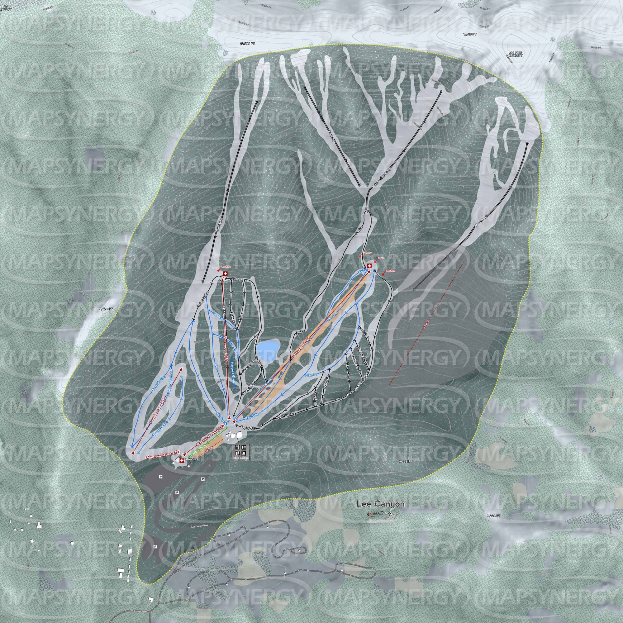 Lee Canyon trail map