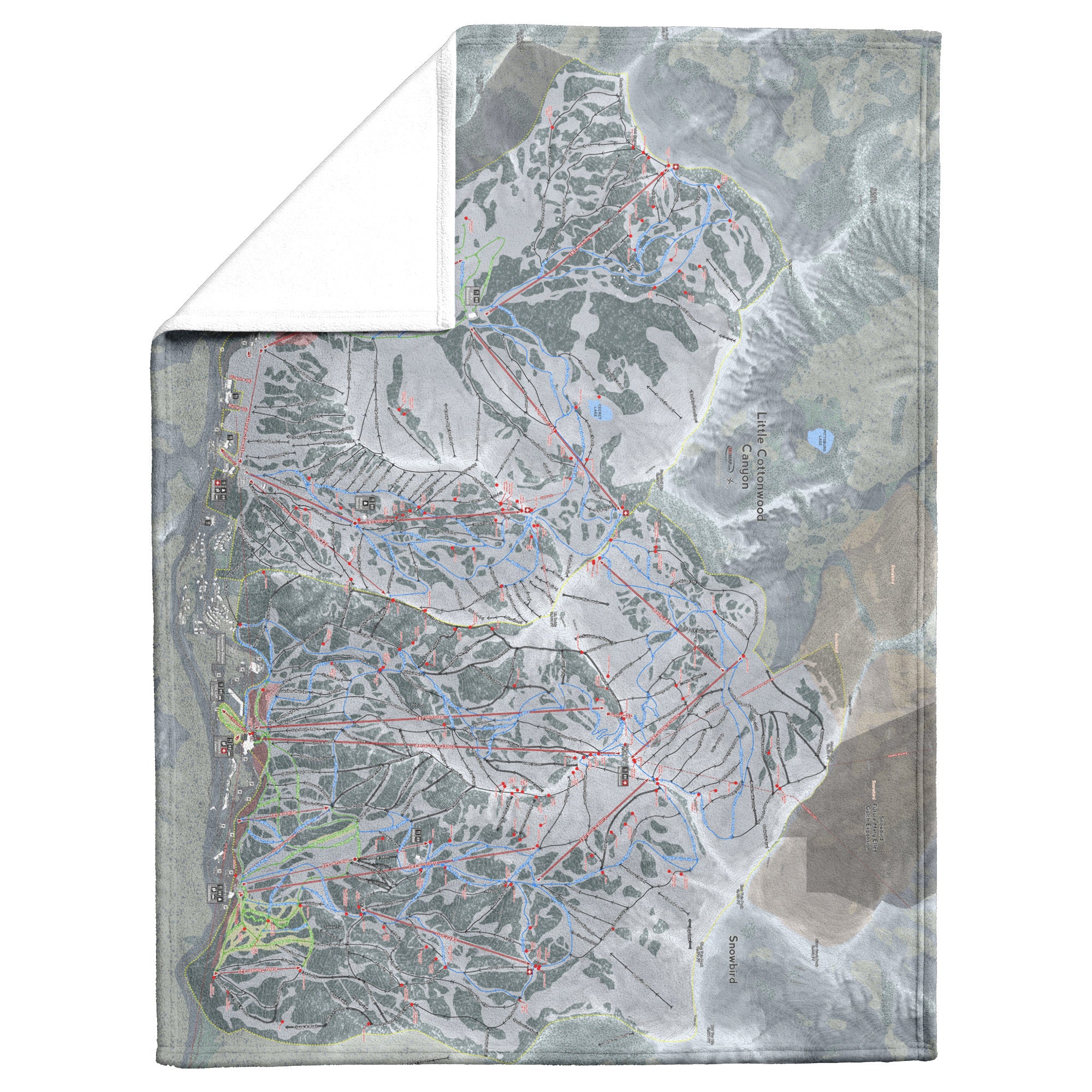 Little Cottonwood Canyon, Utah Ski Resort Map Blanket