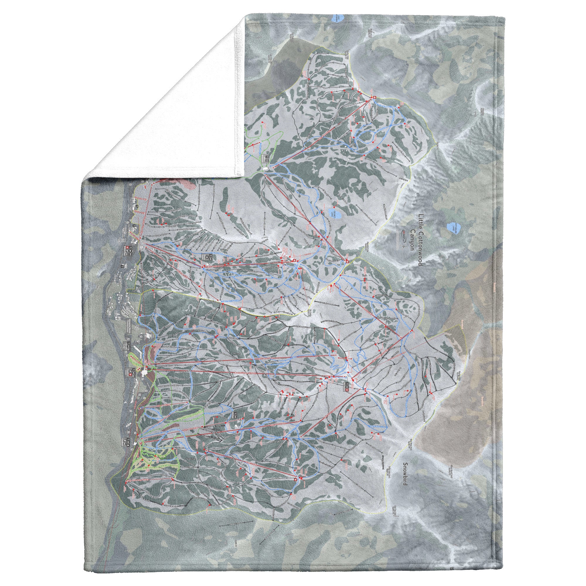 Little Cottonwood, Utah Ski Resort Map Blanket