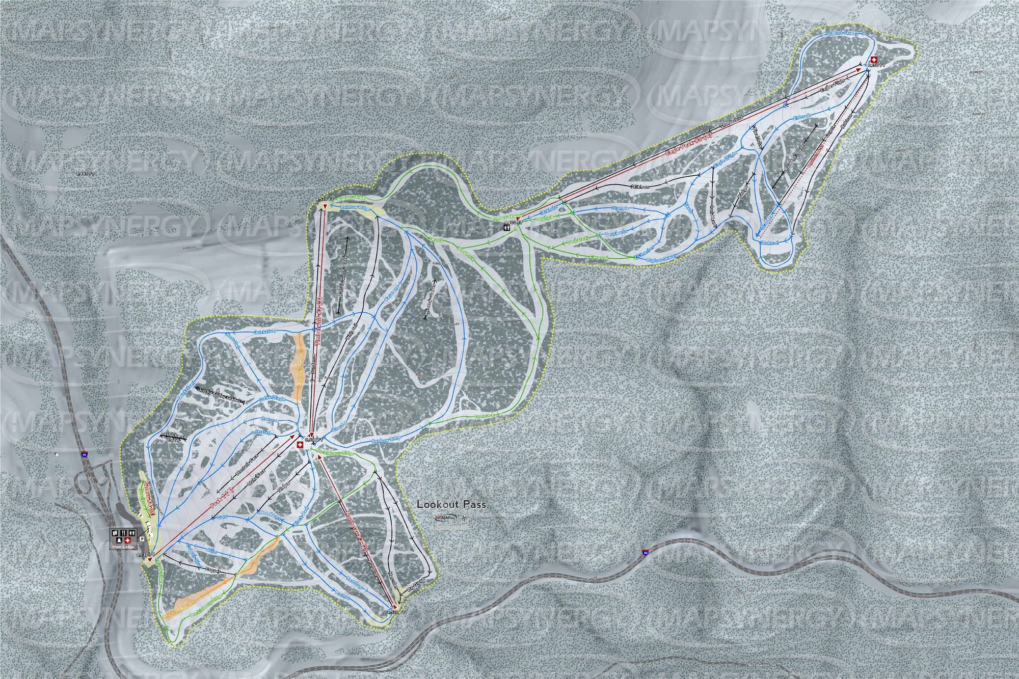 Lookout Pass trail map