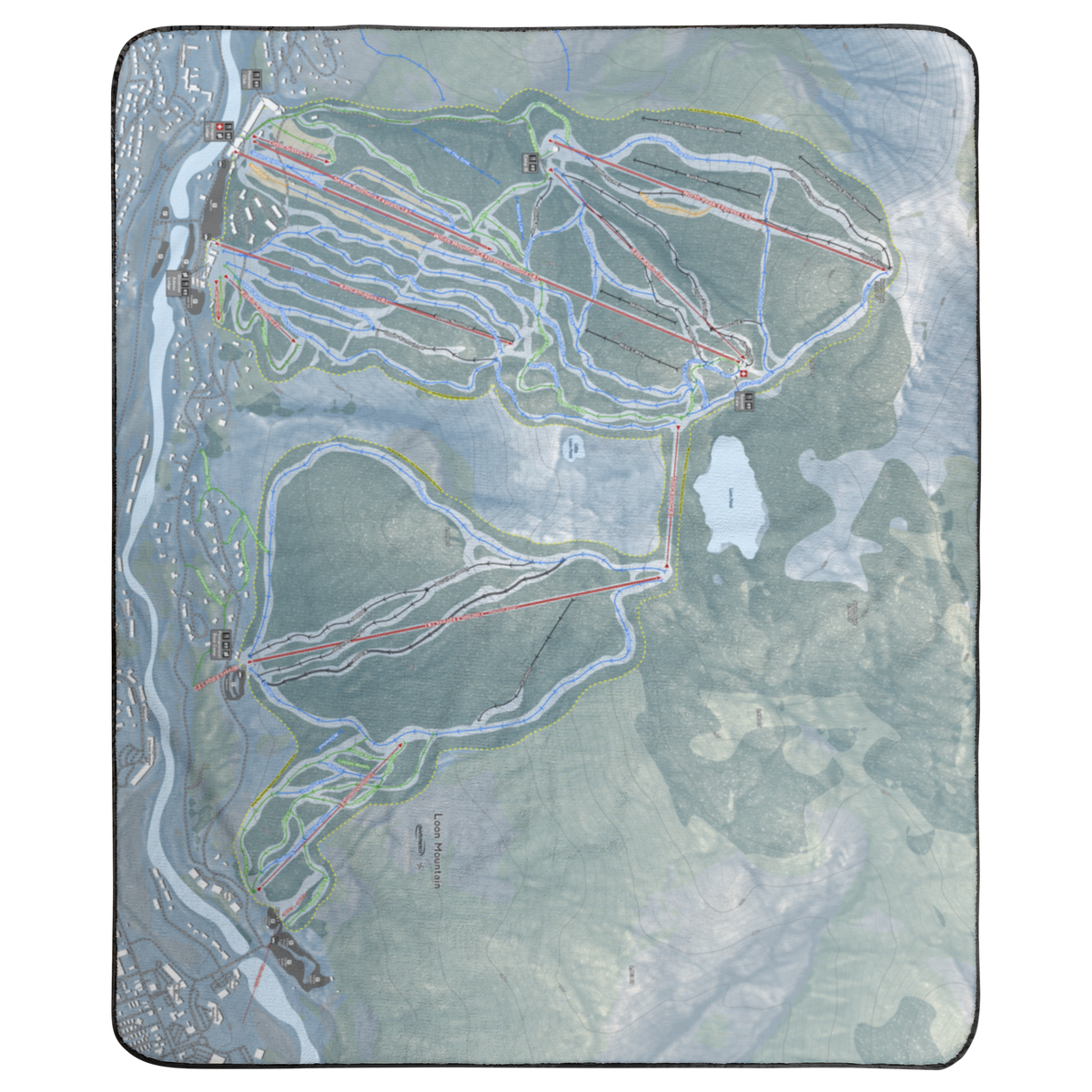 Loon Mountain, New Hampshire Ski Resort Map Concert Blanket