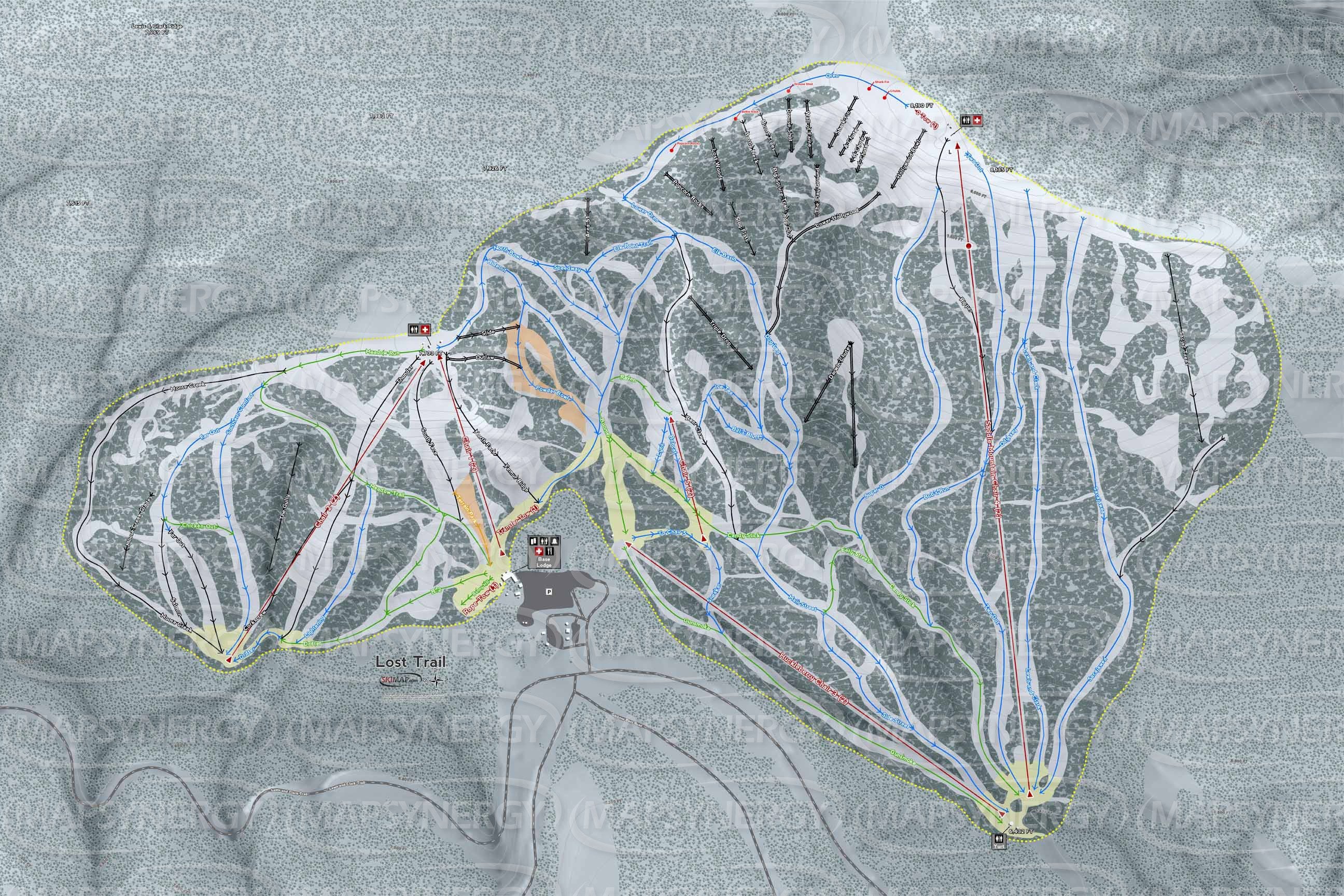 Lost Trail trail map