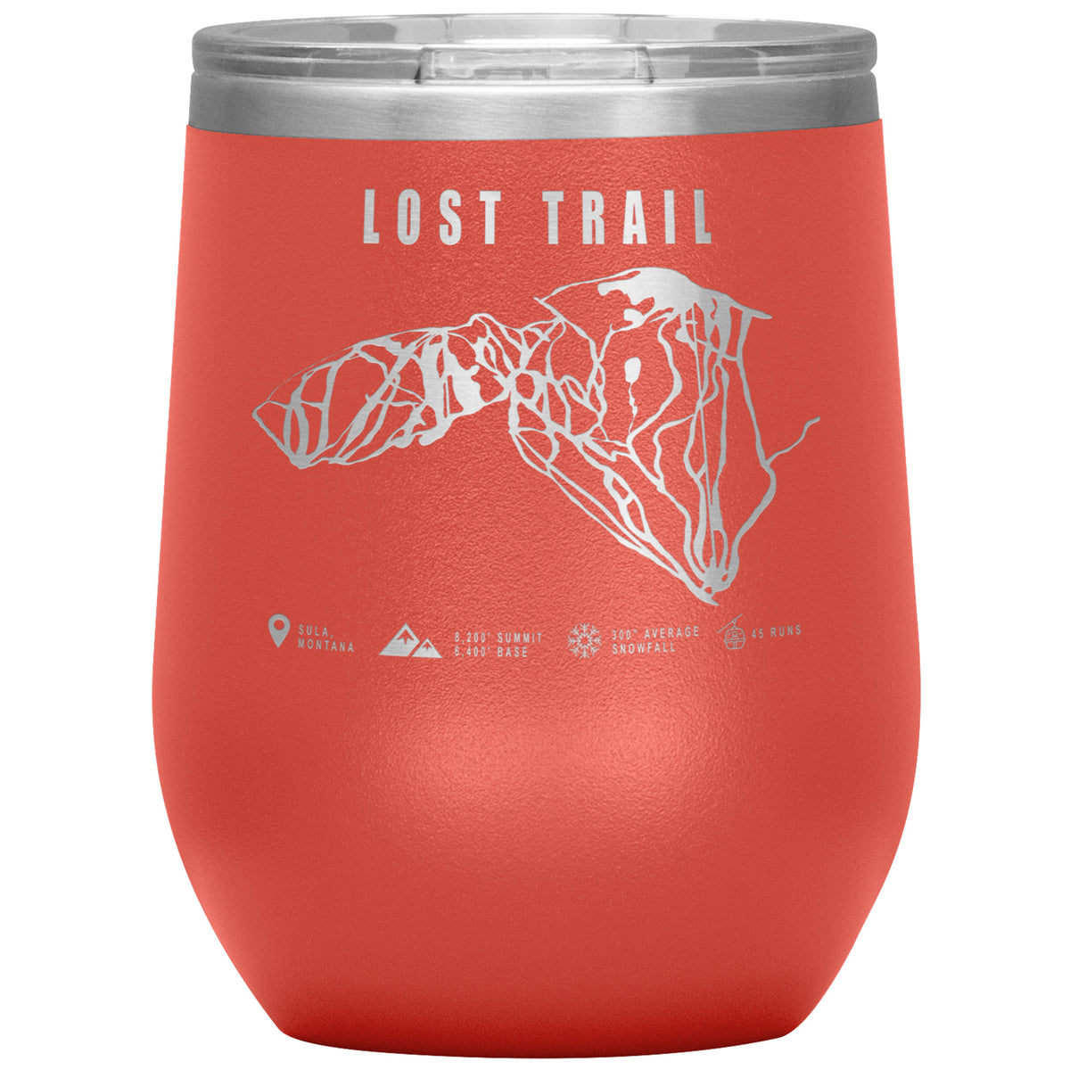 Lost Trail Montana Ski Trail Map Wine 12oz Tumbler