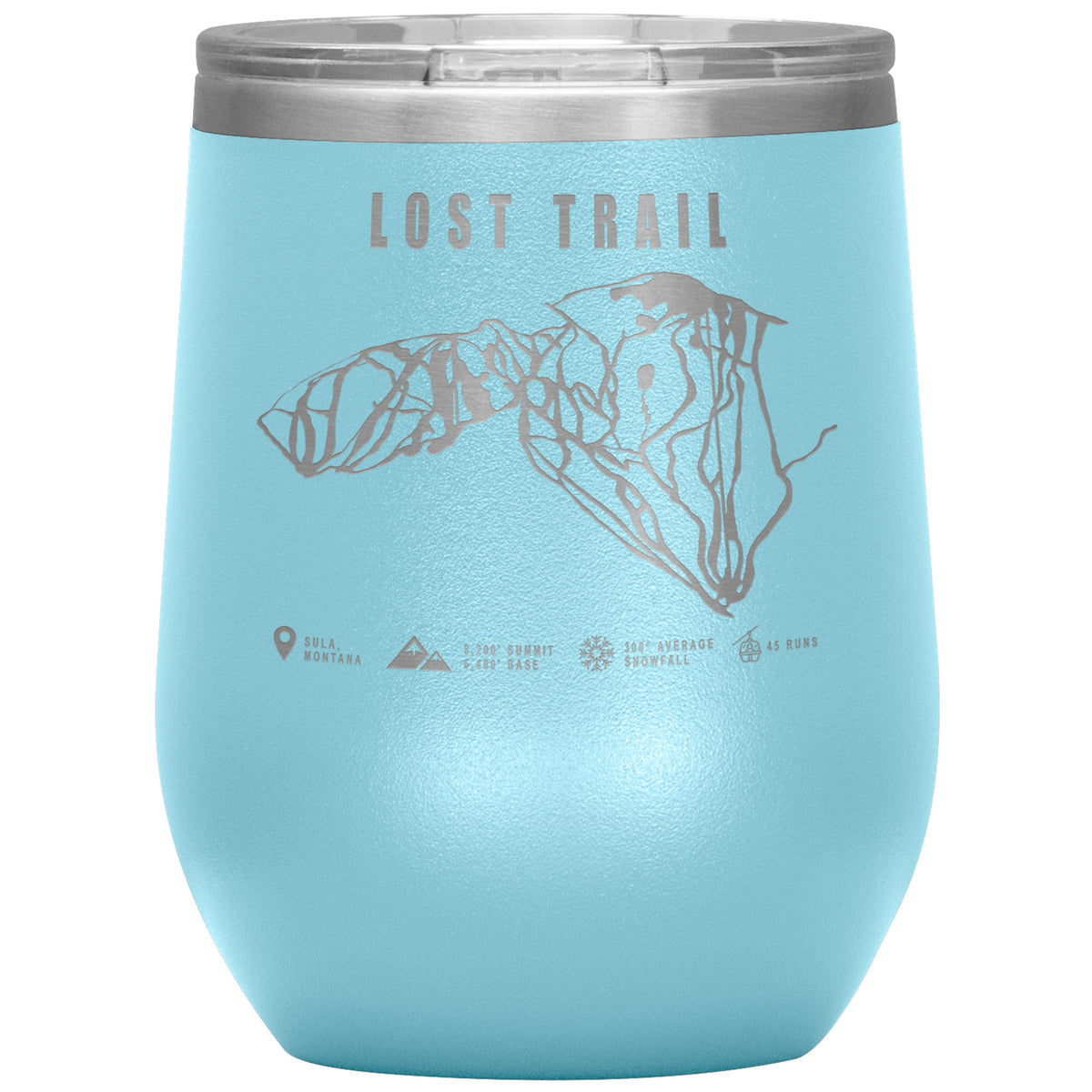 Lost Trail Montana Ski Trail Map Wine 12oz Tumbler