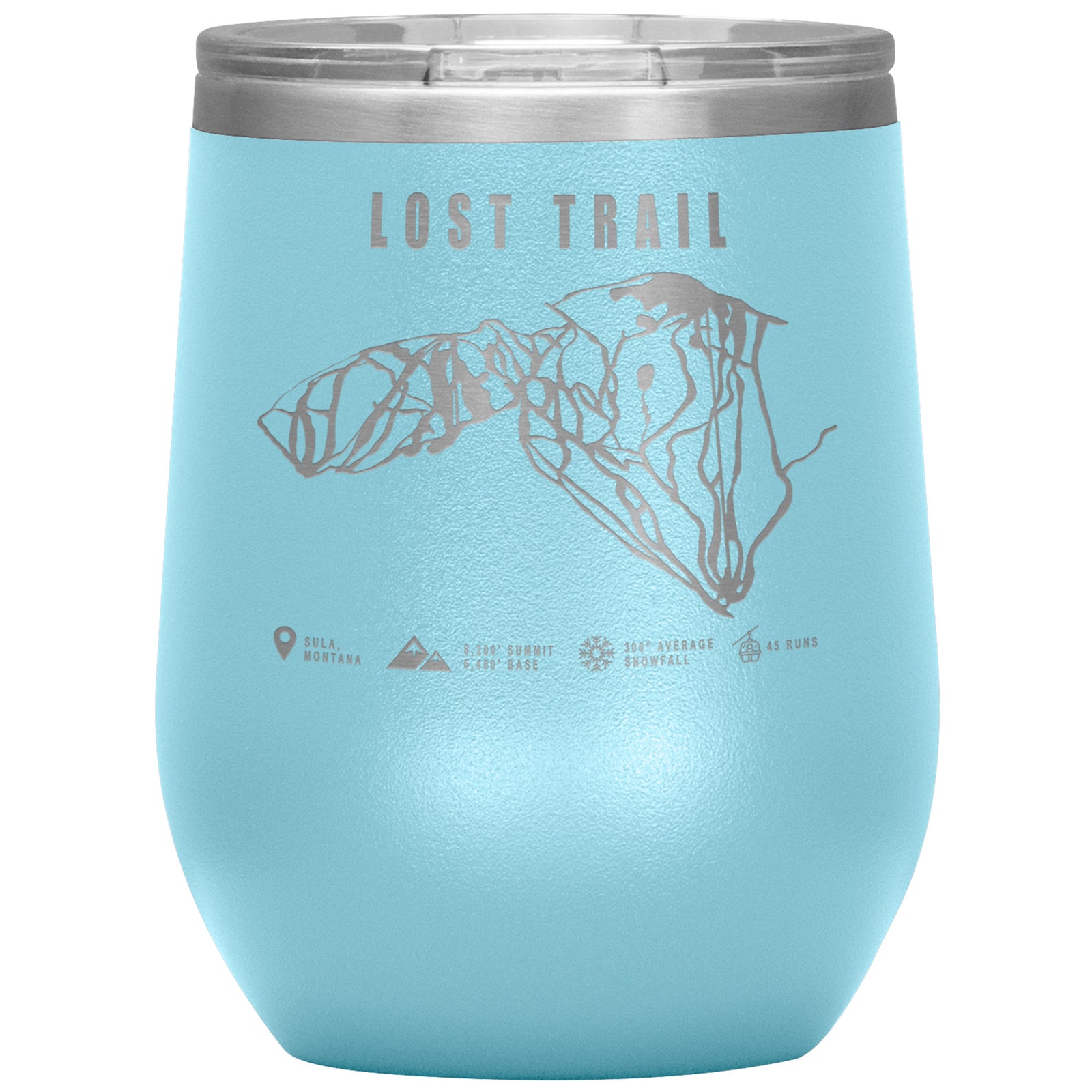 Lost Trail Montana Ski Trail Map Wine 12oz Tumbler