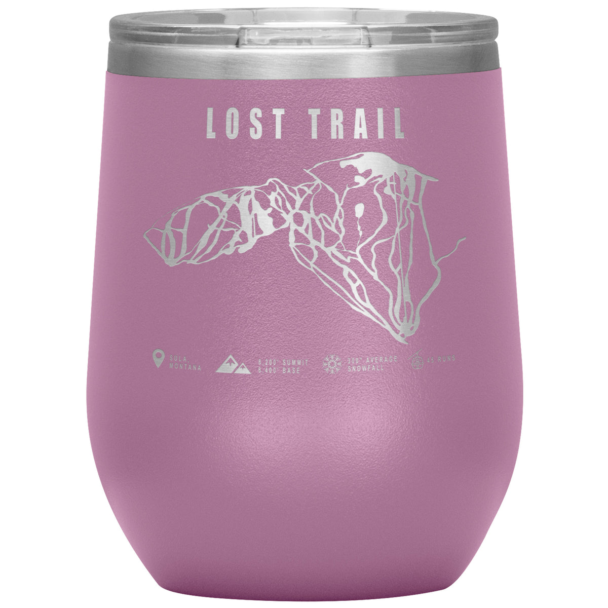 Lost Trail Montana Ski Trail Map Wine 12oz Tumbler